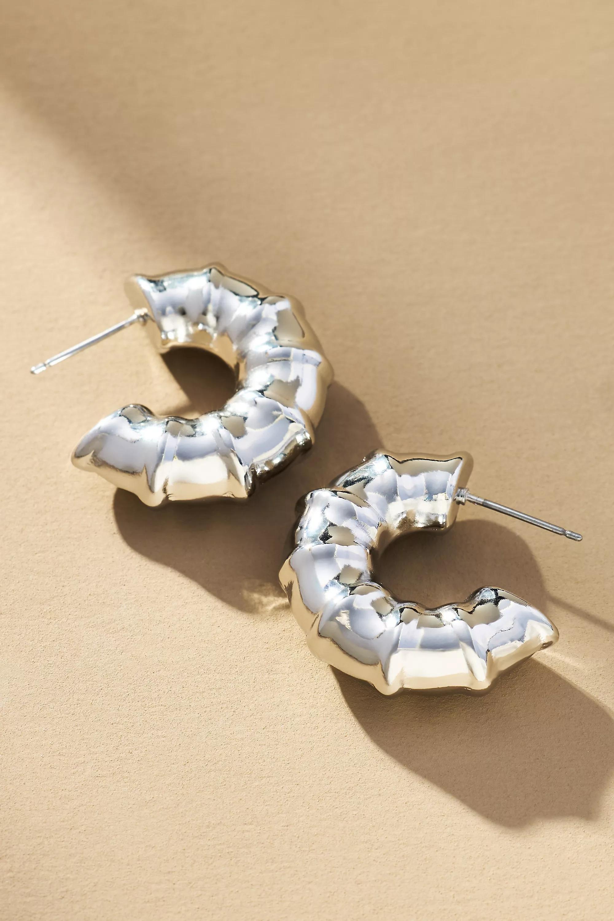 Anthropologie Earrings Hoop, Metallic, A501_0007, large image number 1