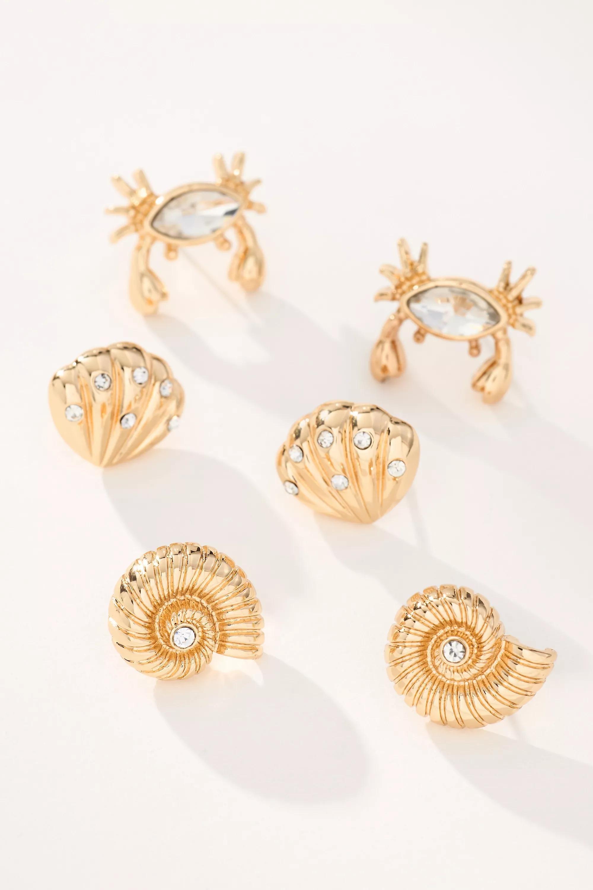 Anthropologie Set Of 3 Earrings, A501_0070, large image number 1