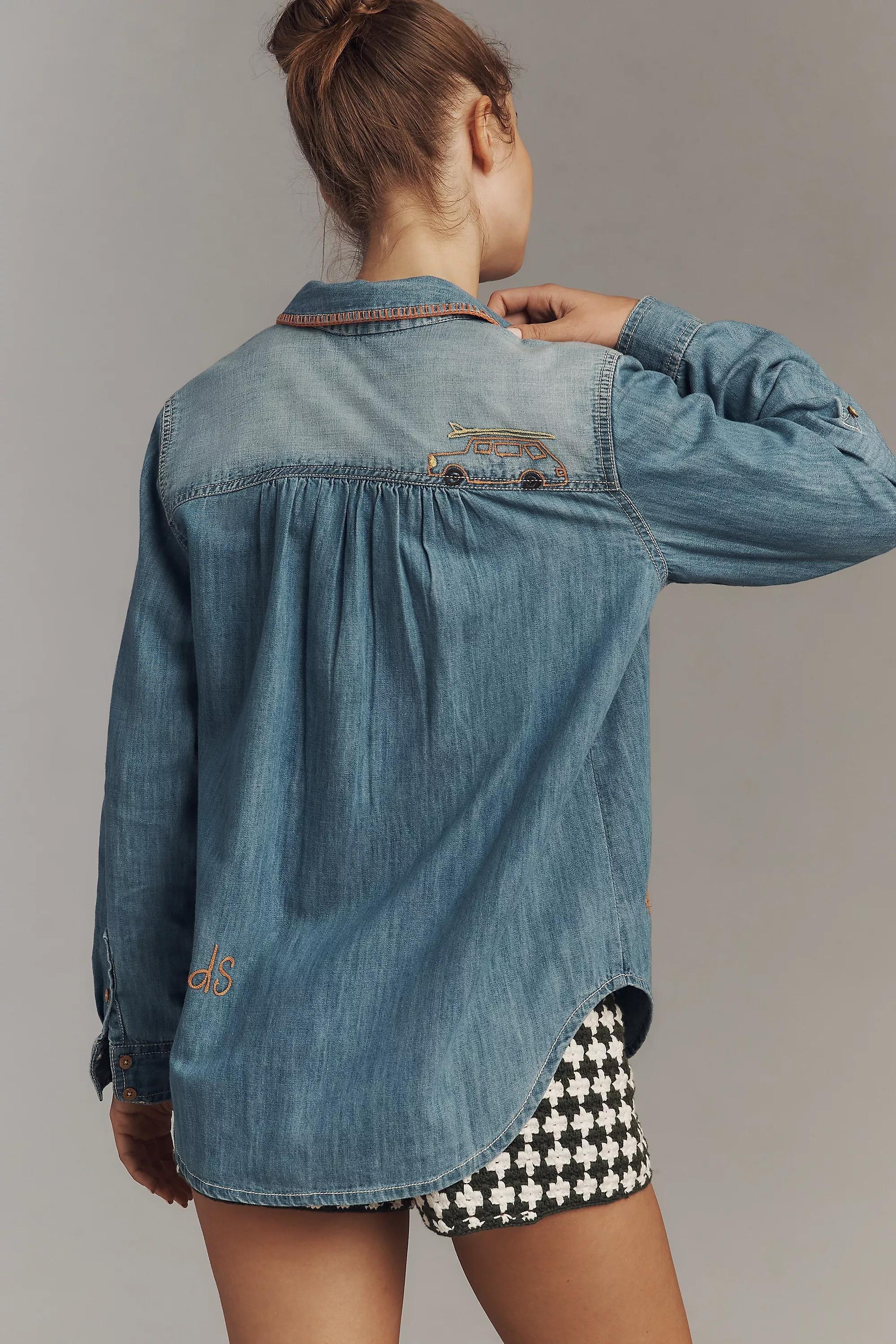 Anthropologie Embroidered Overshirt, A501_0092, large image number 1