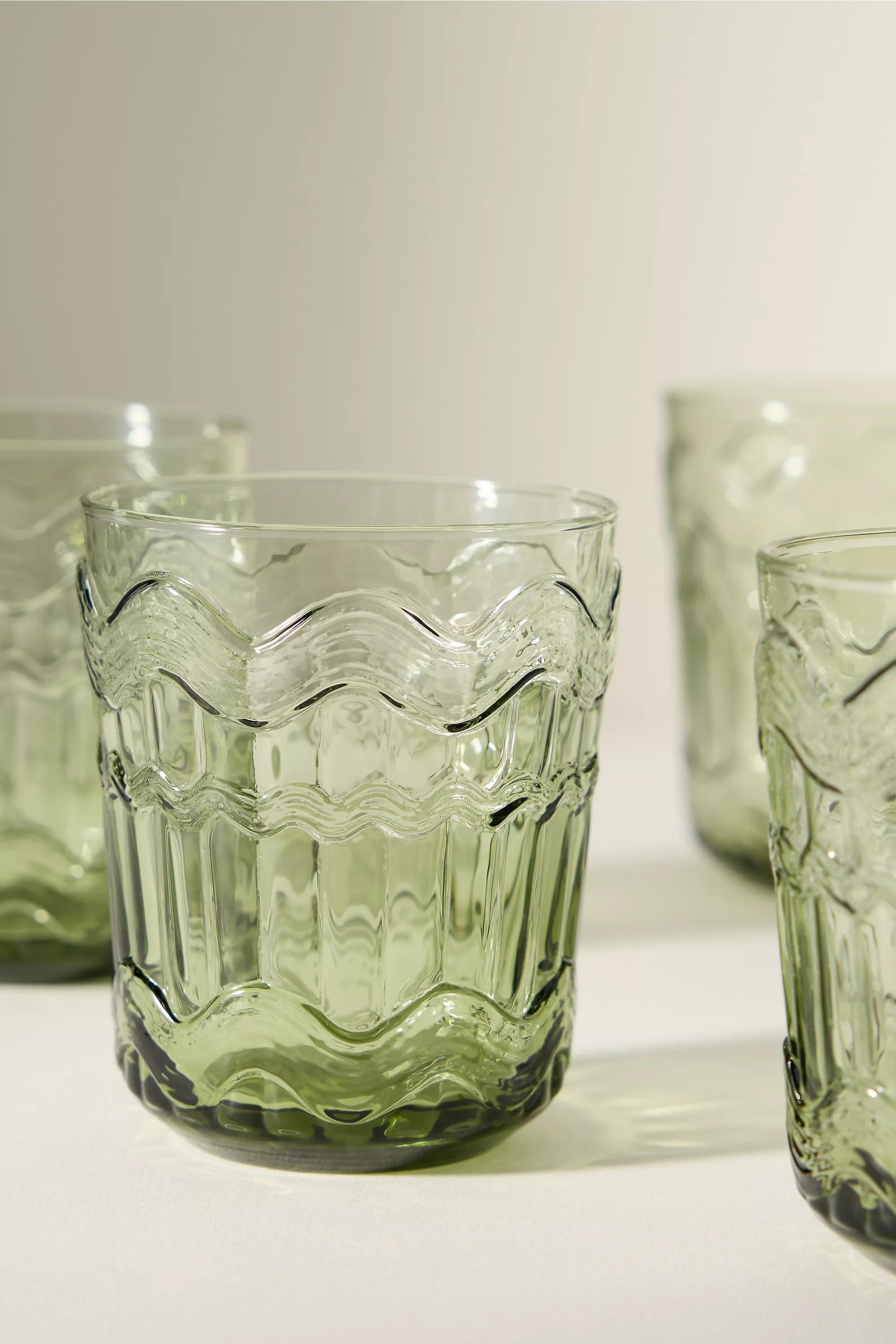 Polly Textured Juice Glasses, Green, A501_0037, medium