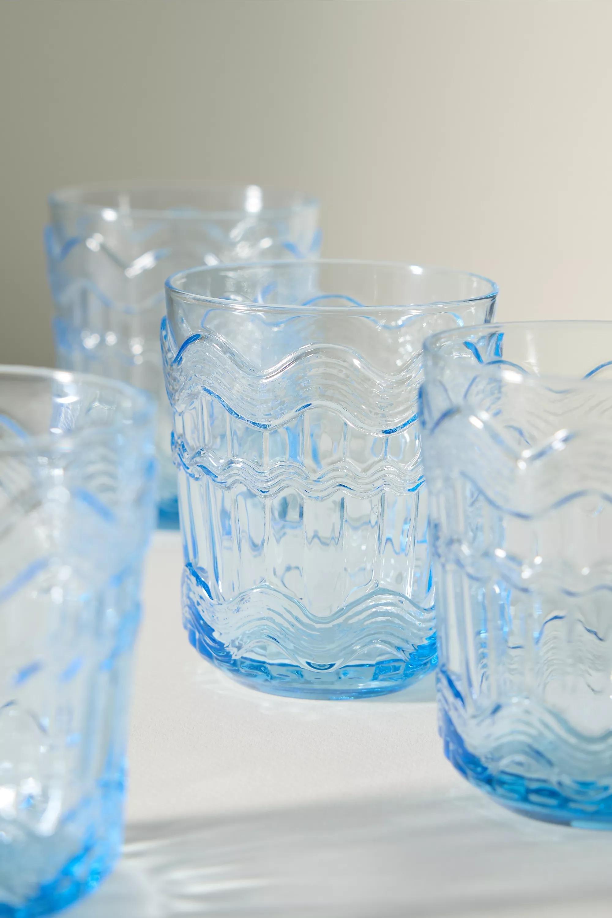 Polly Textured Juice Glasses, Blue, A501_0045, medium