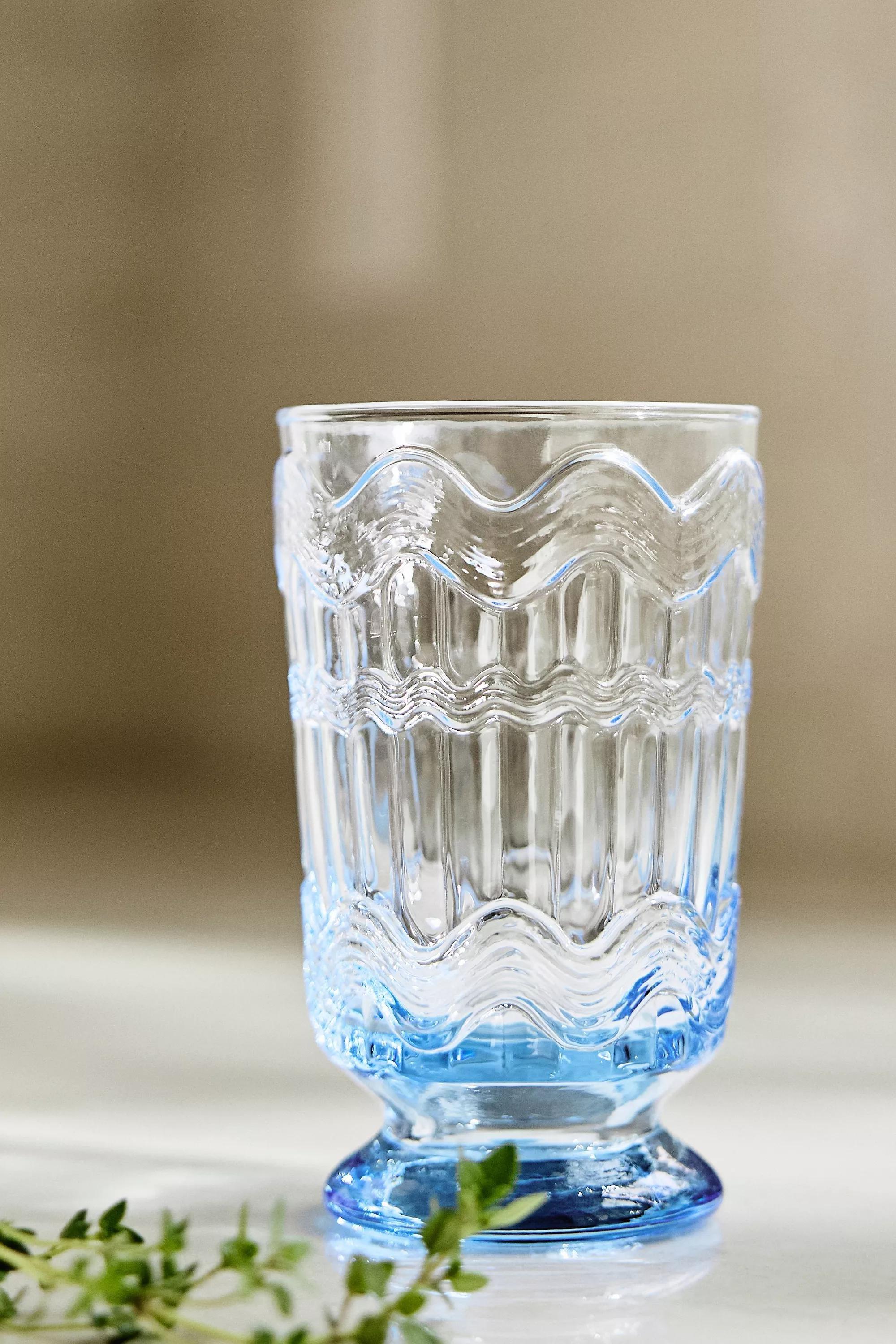 Polly Textured Tumbler Glass, Blue, , medium