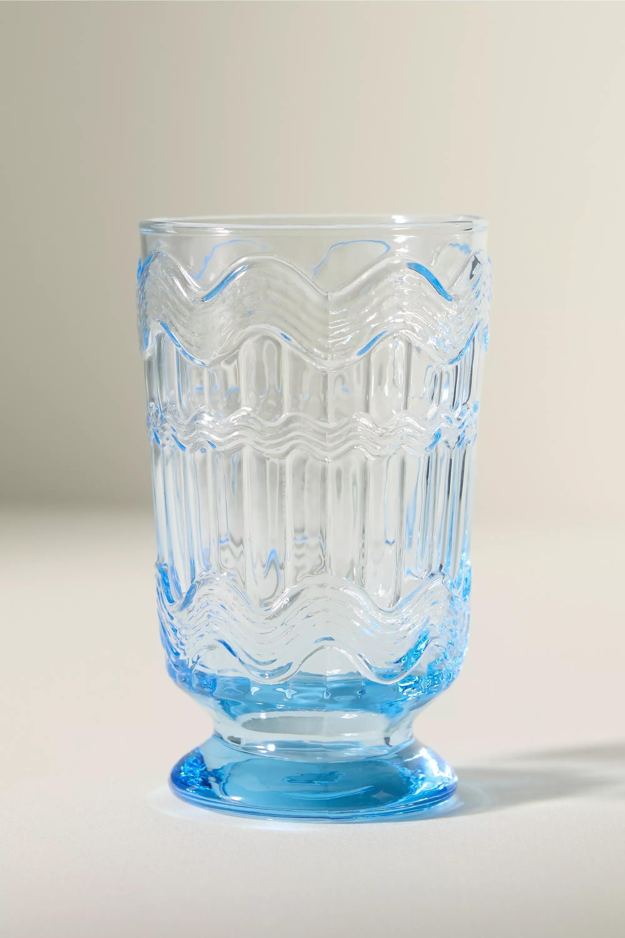 Polly Textured Tumbler Glass, Blue, A501_0045, medium