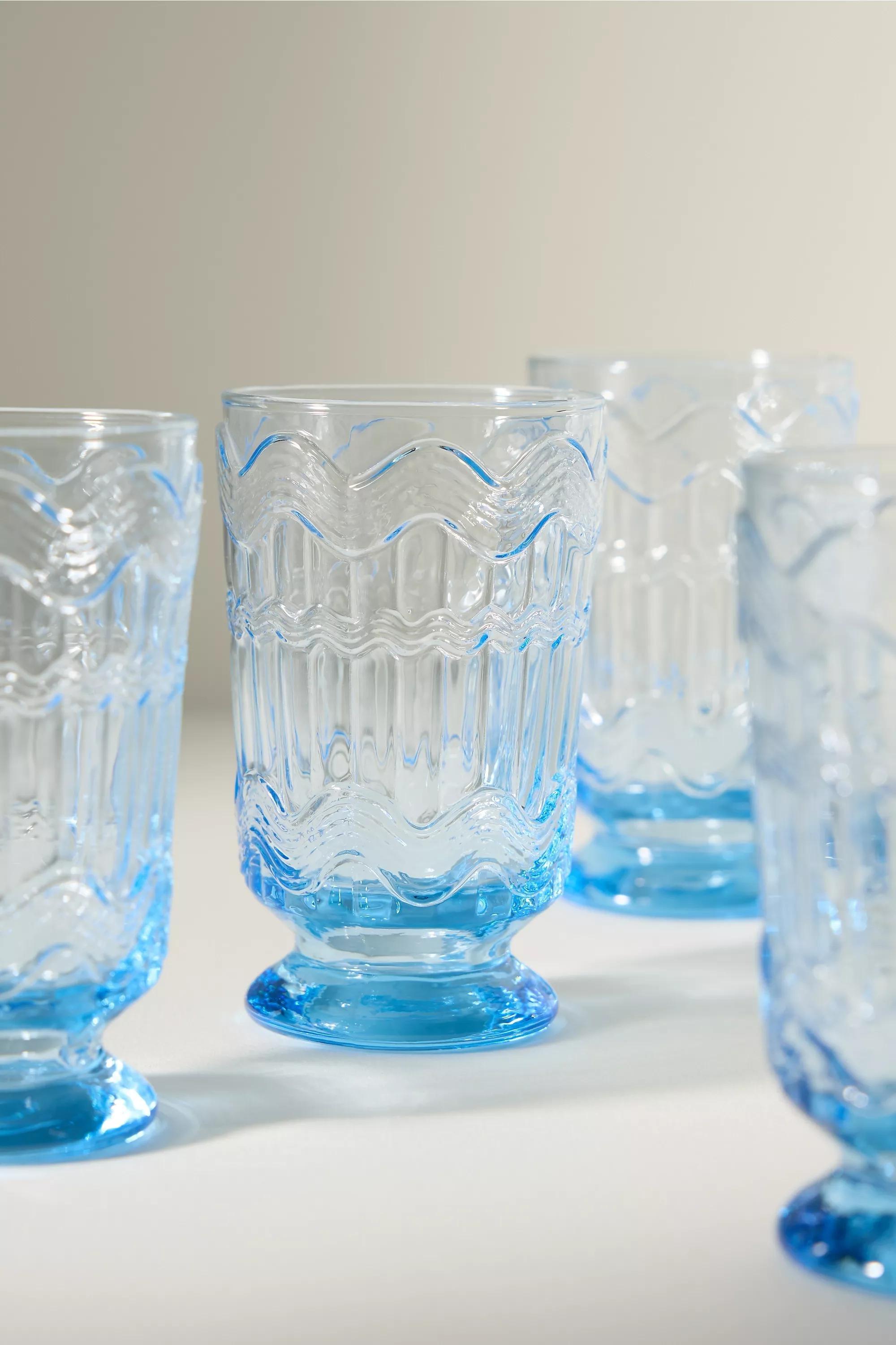 Polly Textured Tumbler Glass, Blue, A501_0045, large image number 2