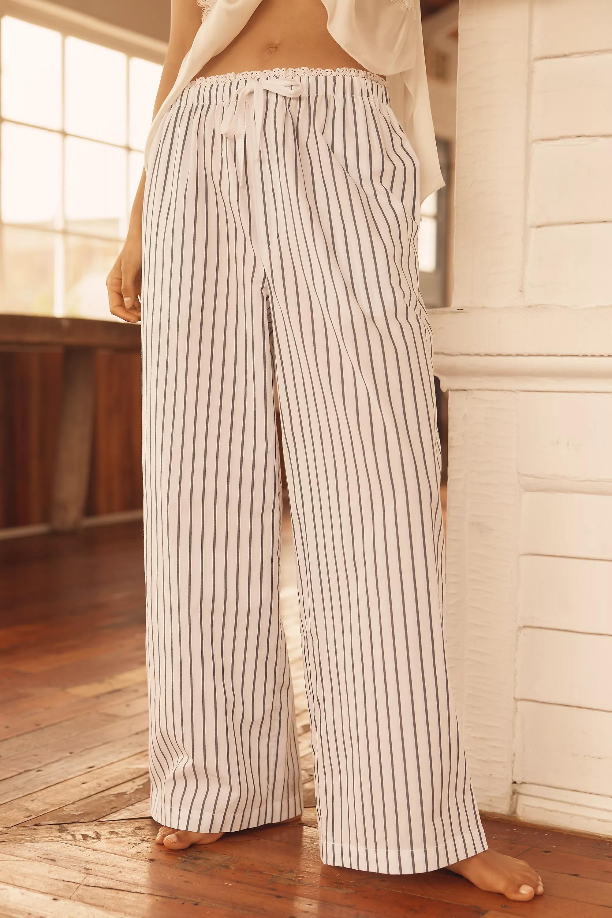 Anthropologie Striped Casual Trousers, Blue, A501_0049, large image number 2