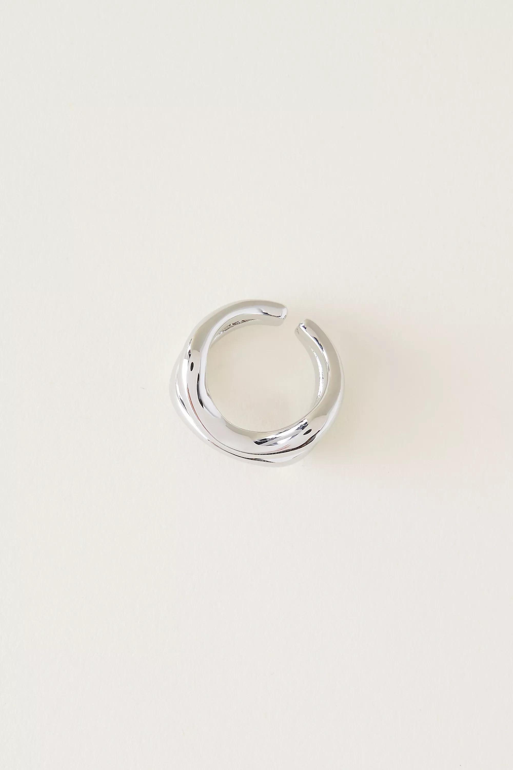 Gold-Plated Double Twist Ring, Silver, A501_0007, large image number 3