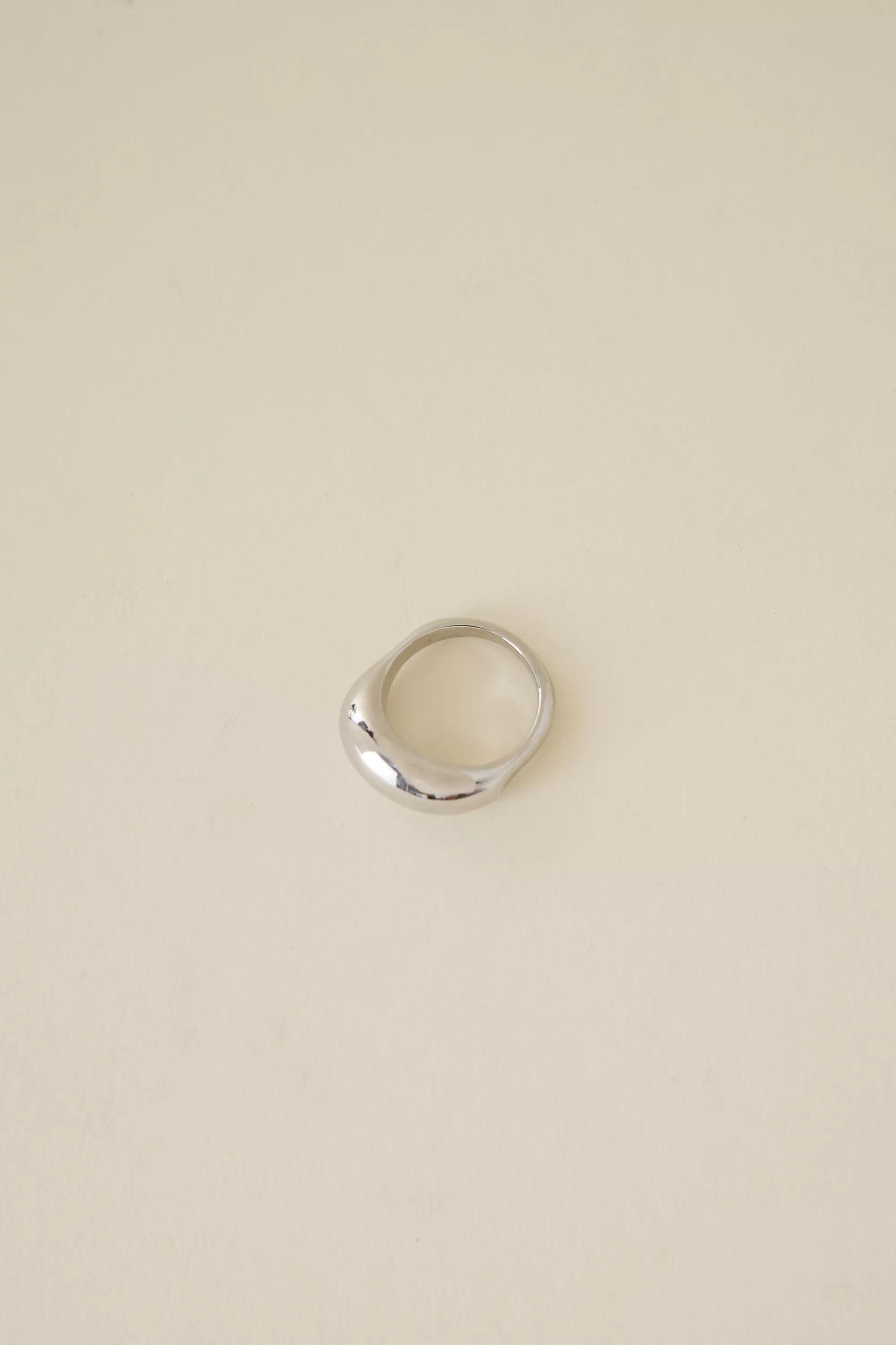 Gold Plated Minimal Chunky Ring, Silver, A501_0007, large image number 1