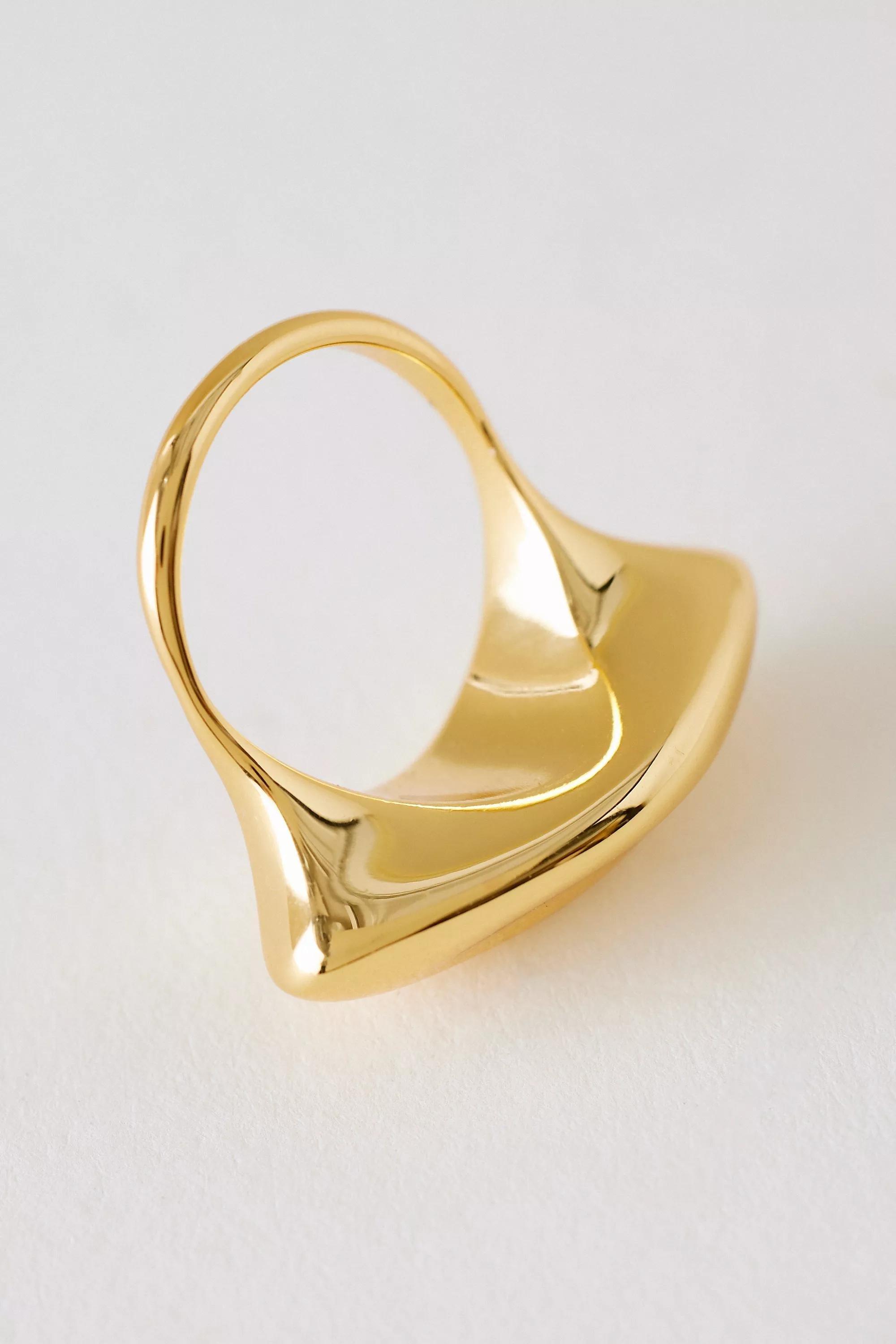 Gold-Plated Oblong Chunky Ring, A501_0070, large image number 1