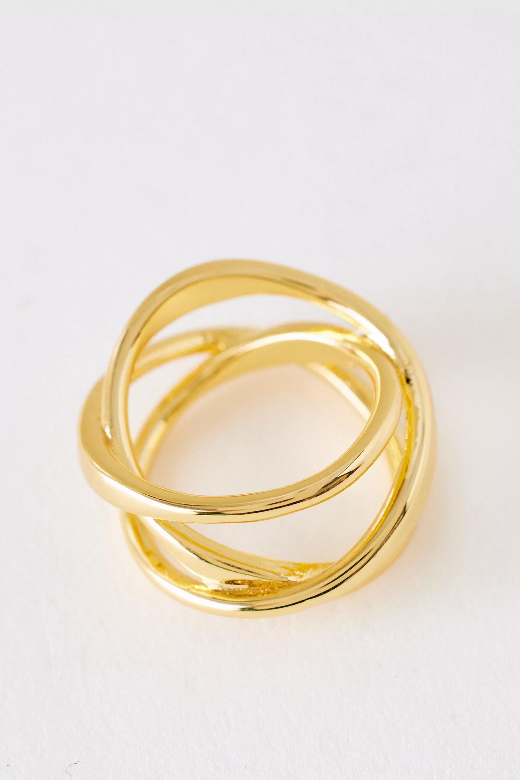 Gold-Plated Triple Layer Ring, A501_0070, large image number 0