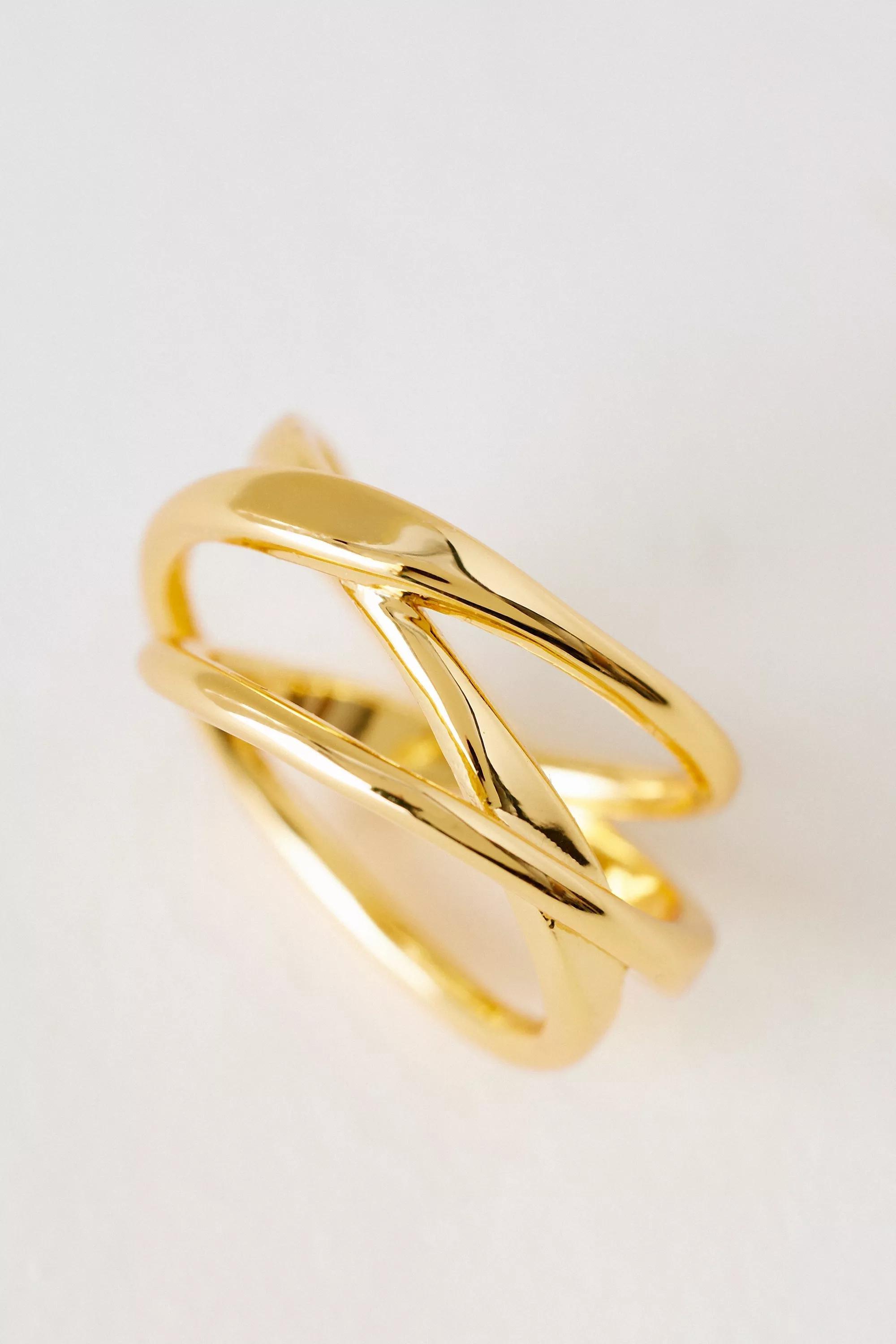 Gold-Plated Triple Layer Ring, A501_0070, large image number 1
