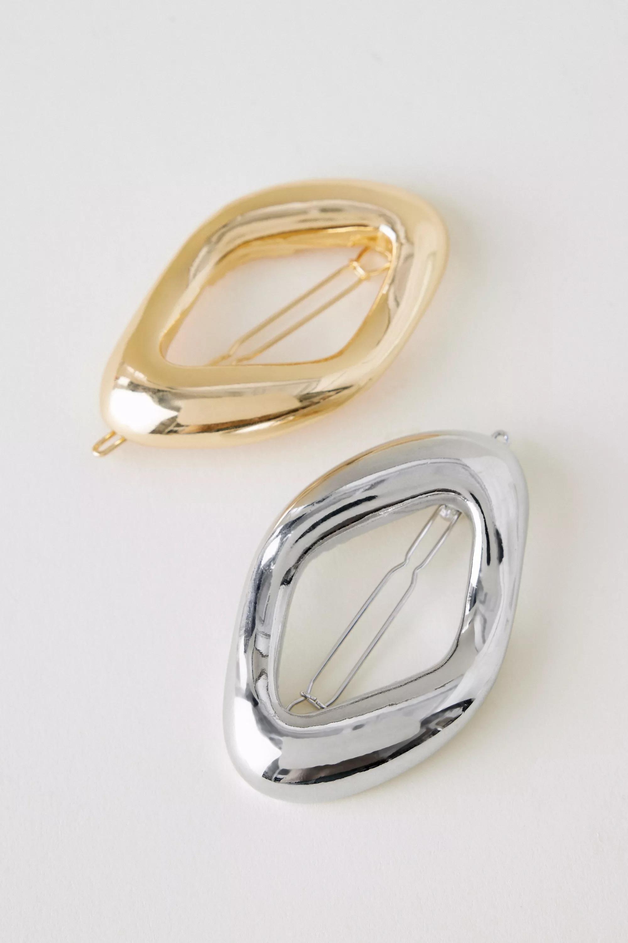 Metal Circle Hair Clip, Set Of 2, Multicolour, A501_0000, large image number 1