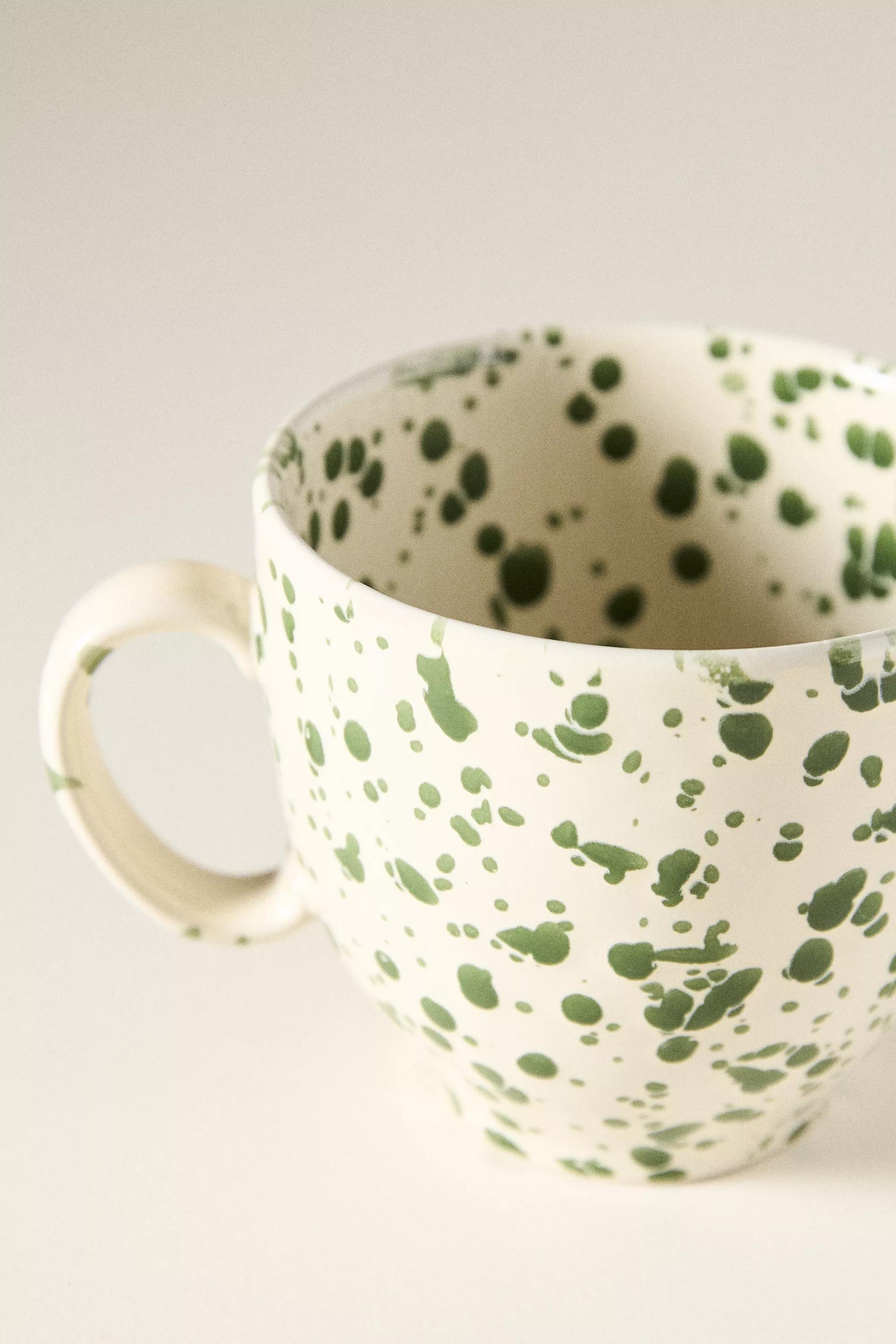 Splatter Portuguese Stoneware Mug, Green, A501_0030, large image number 3