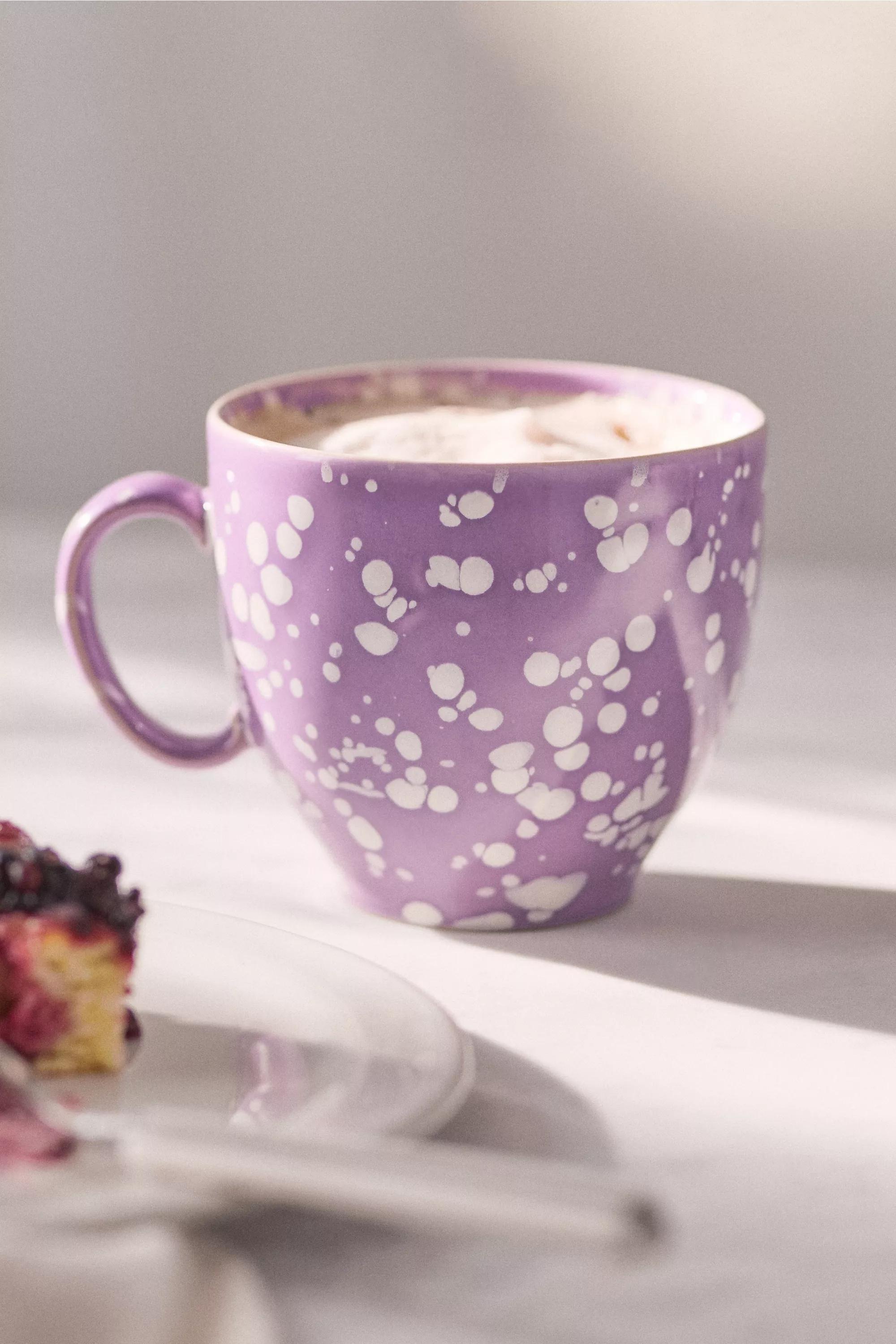 Splatter Portuguese Stoneware Mug, Purple, A501_0055, large image number 0