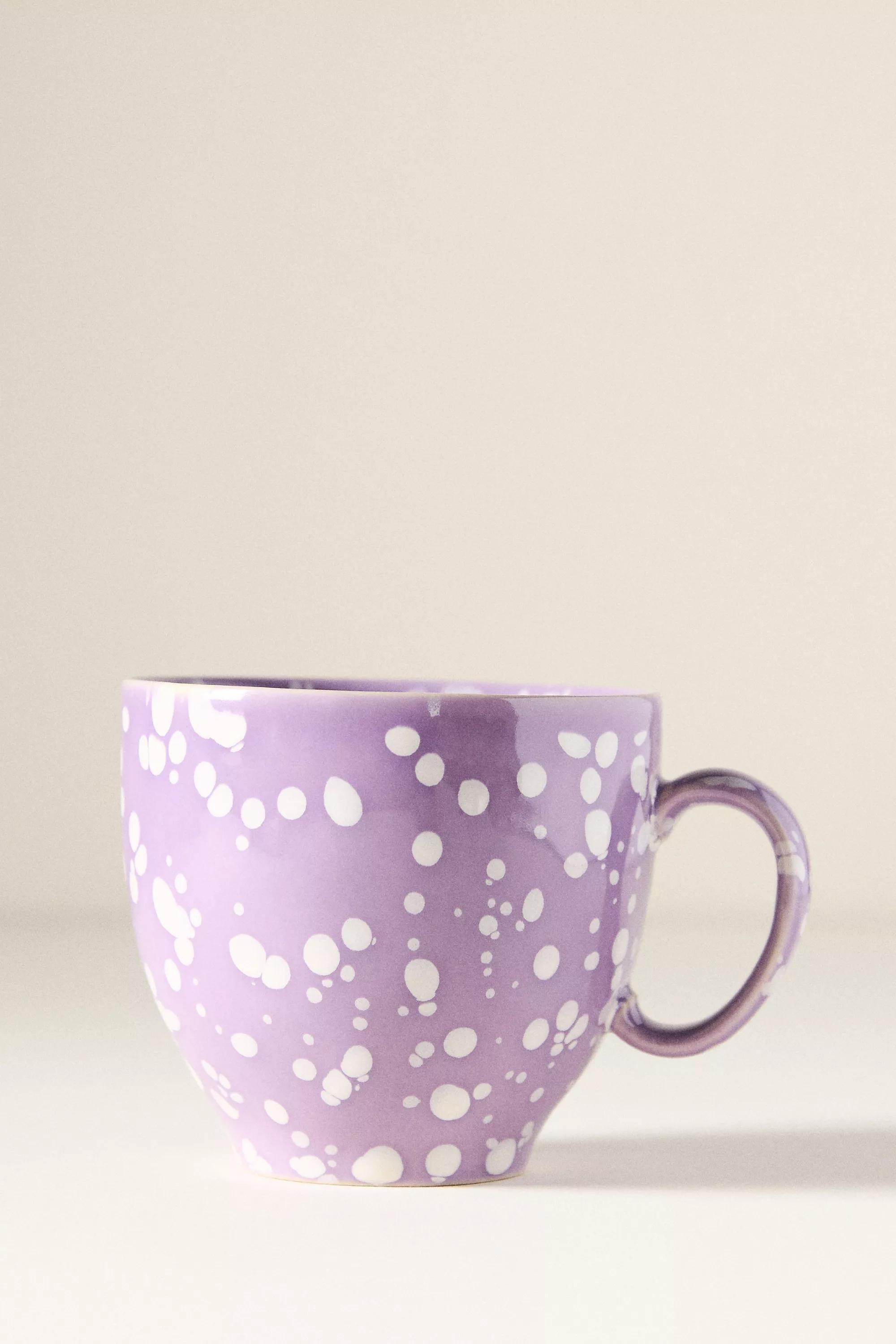Splatter Portuguese Stoneware Mug, Purple, A501_0055, large image number 1