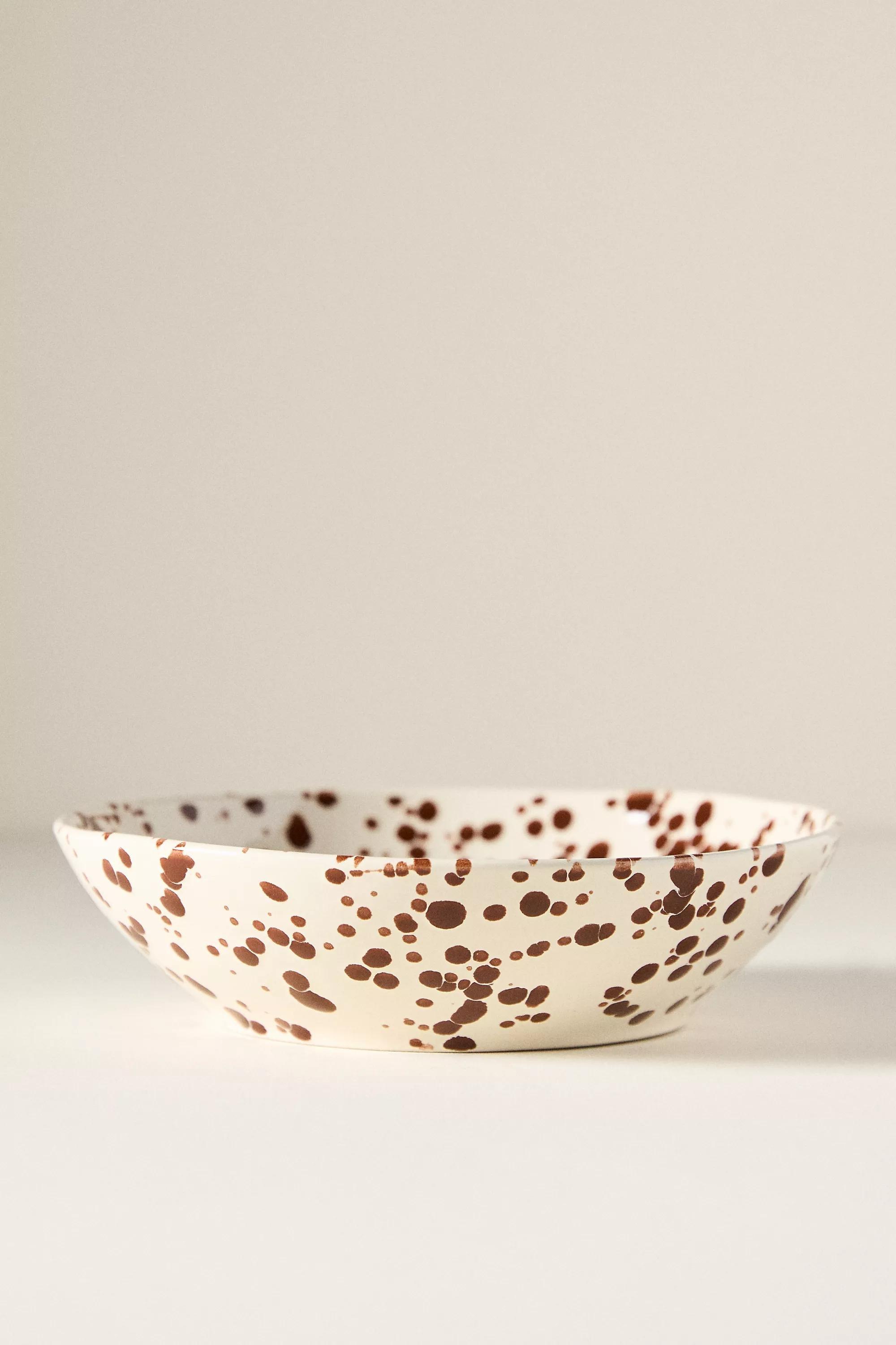 Splatter Portuguese Stoneware Pasta Bowl, Brown, A501_0020, medium