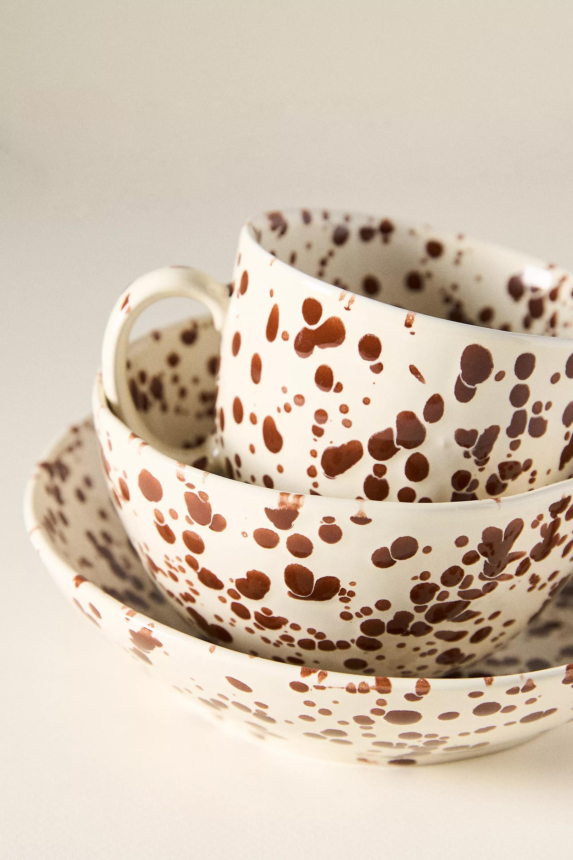 Splatter Portuguese Stoneware Pasta Bowl, Brown, A501_0020, medium