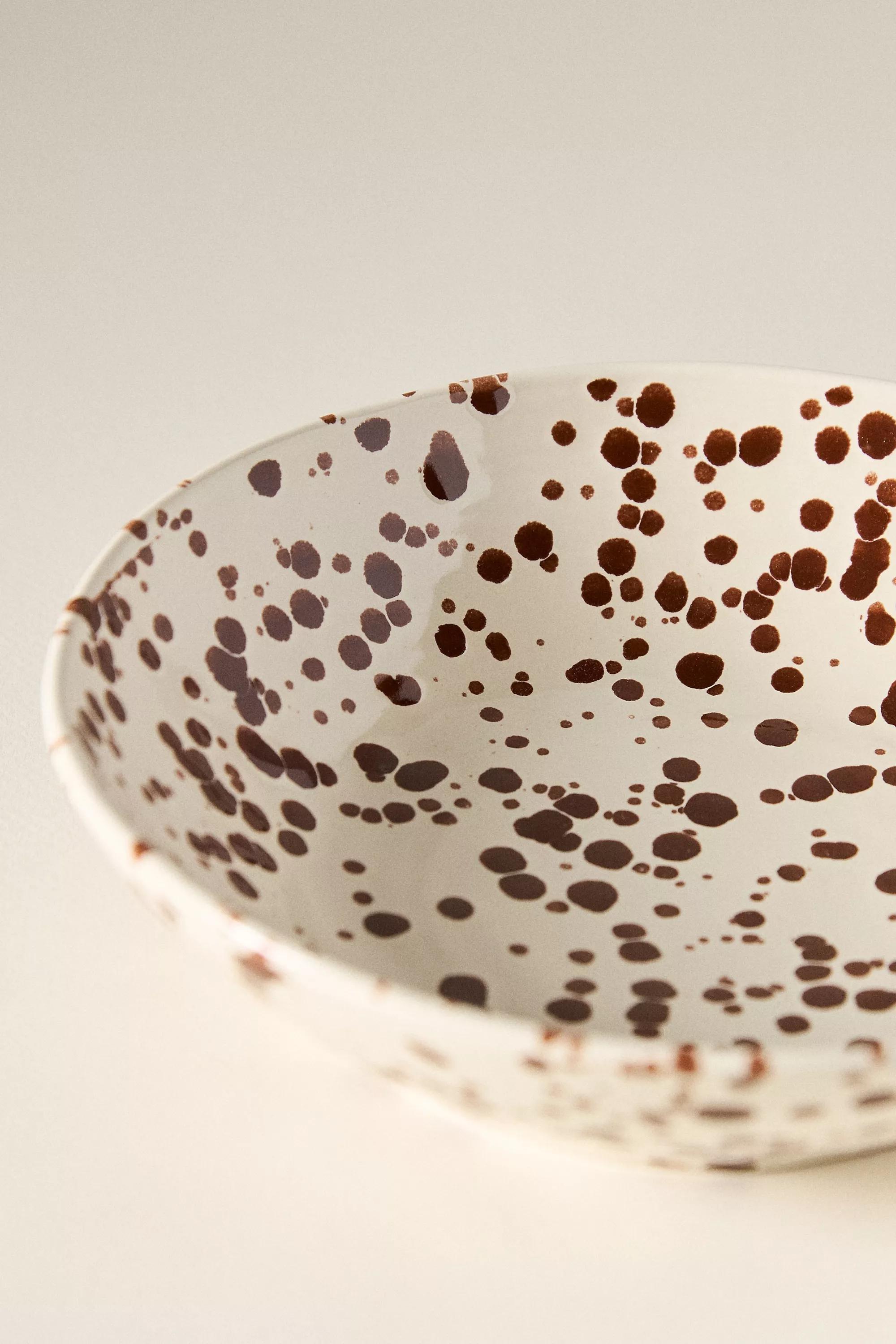 Splatter Portuguese Stoneware Pasta Bowl, Brown, A501_0020, large image number 3