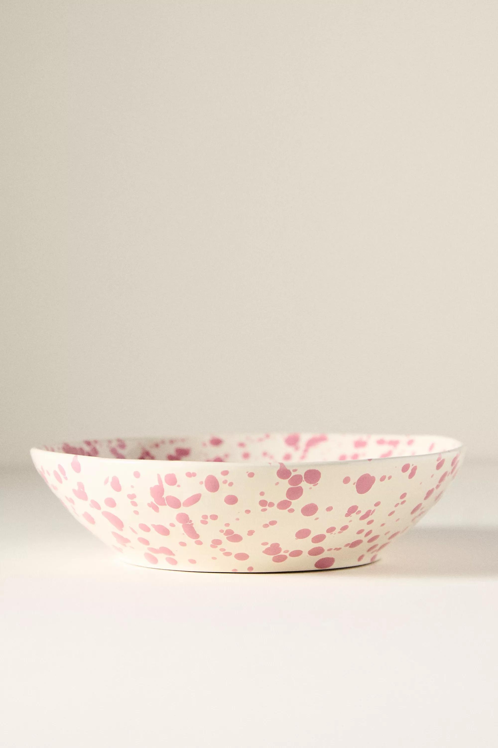 Splatter Portuguese Stoneware Pasta Bowl, Pink, A501_0066, large image number 0
