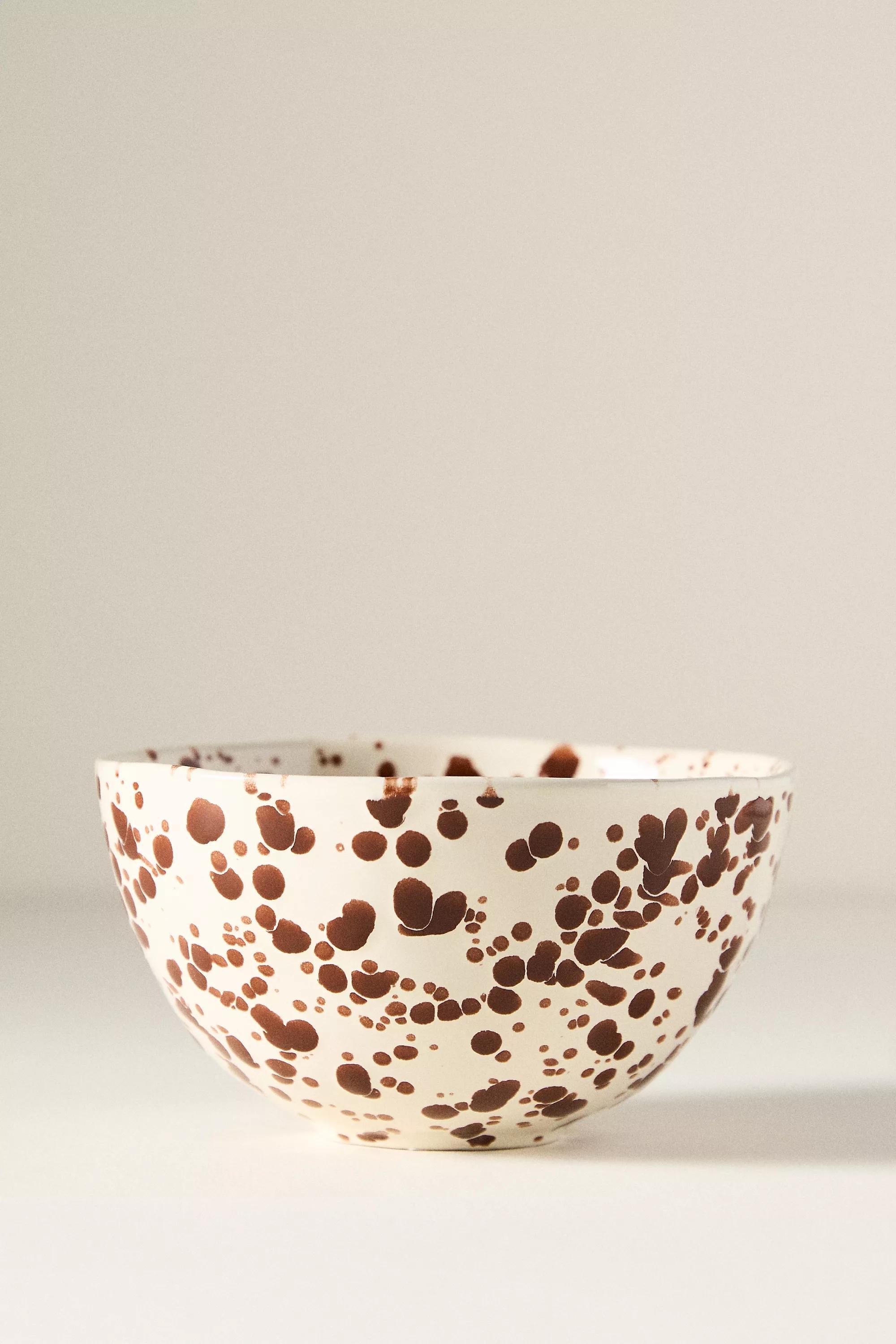 Splatter Portuguese Stoneware Cereal Bowl, Brown, A501_0020, large image number 1