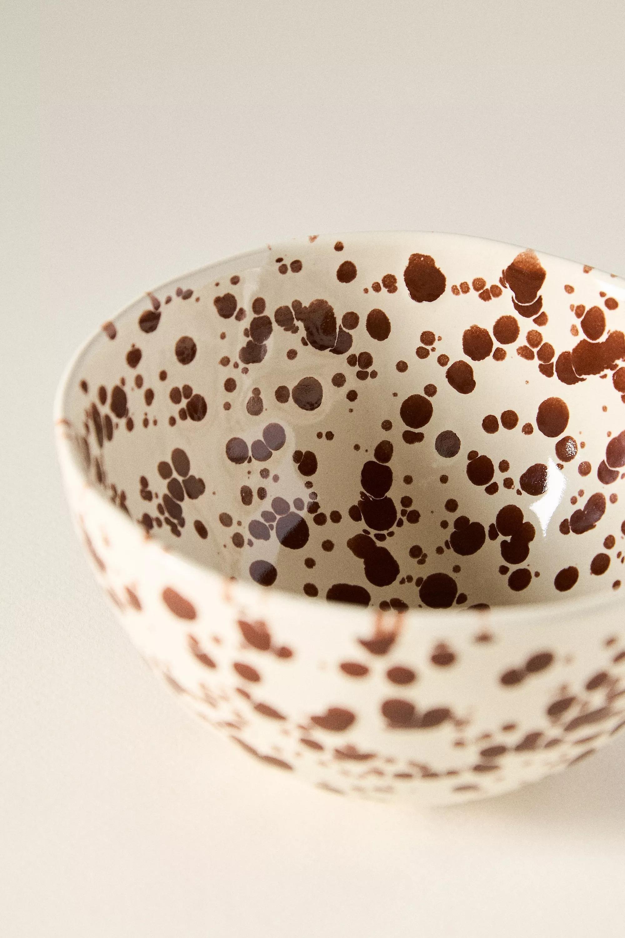 Splatter Portuguese Stoneware Cereal Bowl, Brown, A501_0020, large image number 3