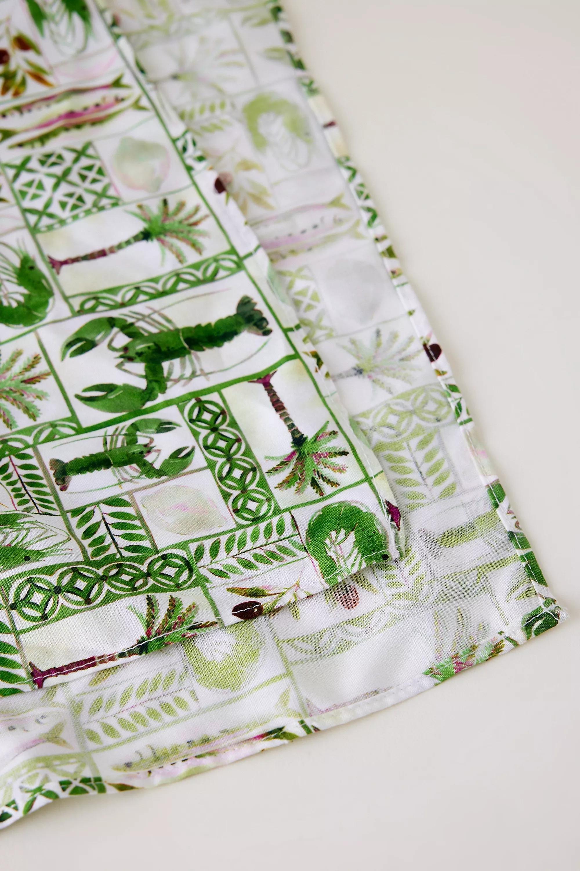 Tropical Print Headscarf, Green, A501_0030, large image number 2