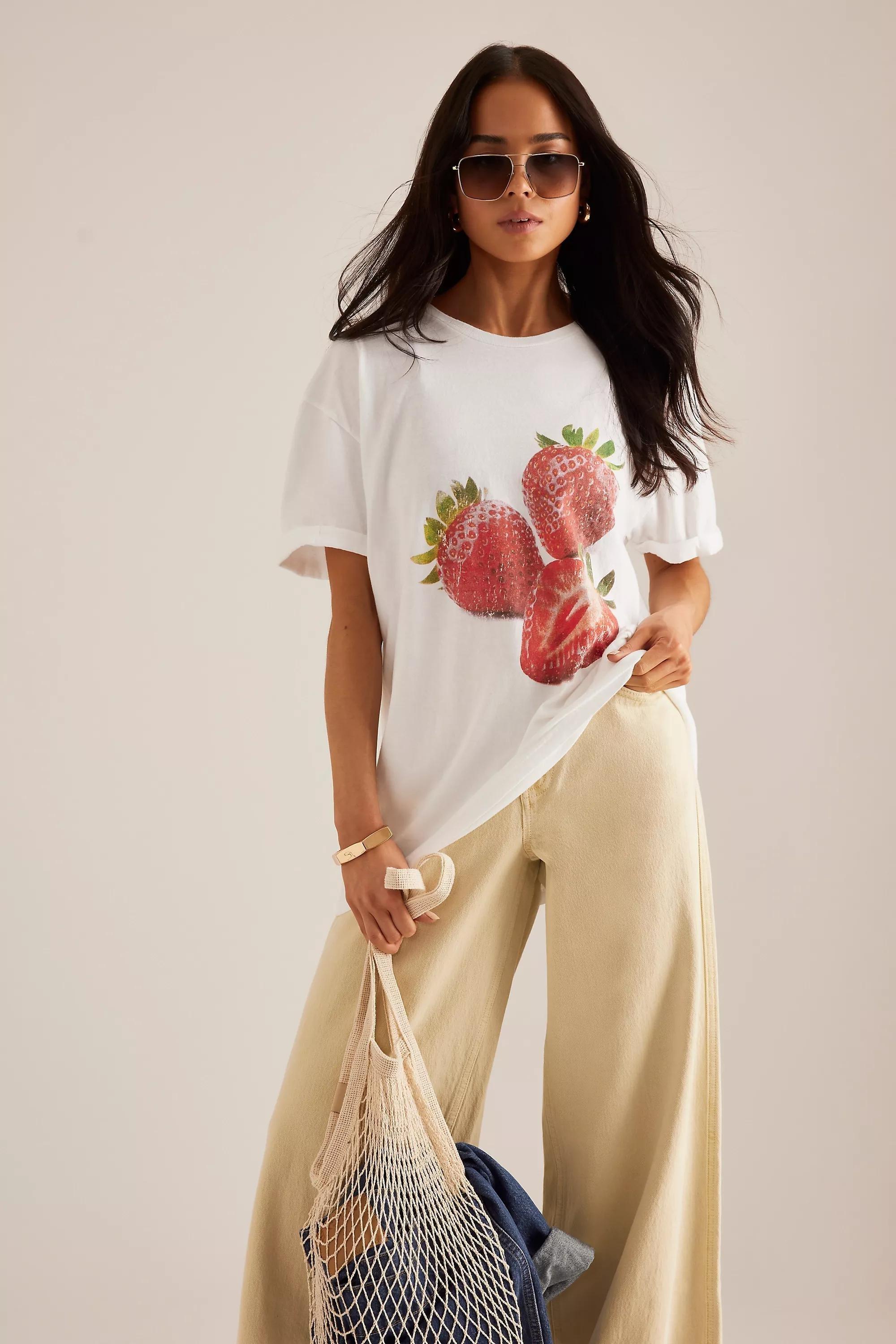 Anthropologie Checked Casual Retro T-Shirt, White, , large image number 1