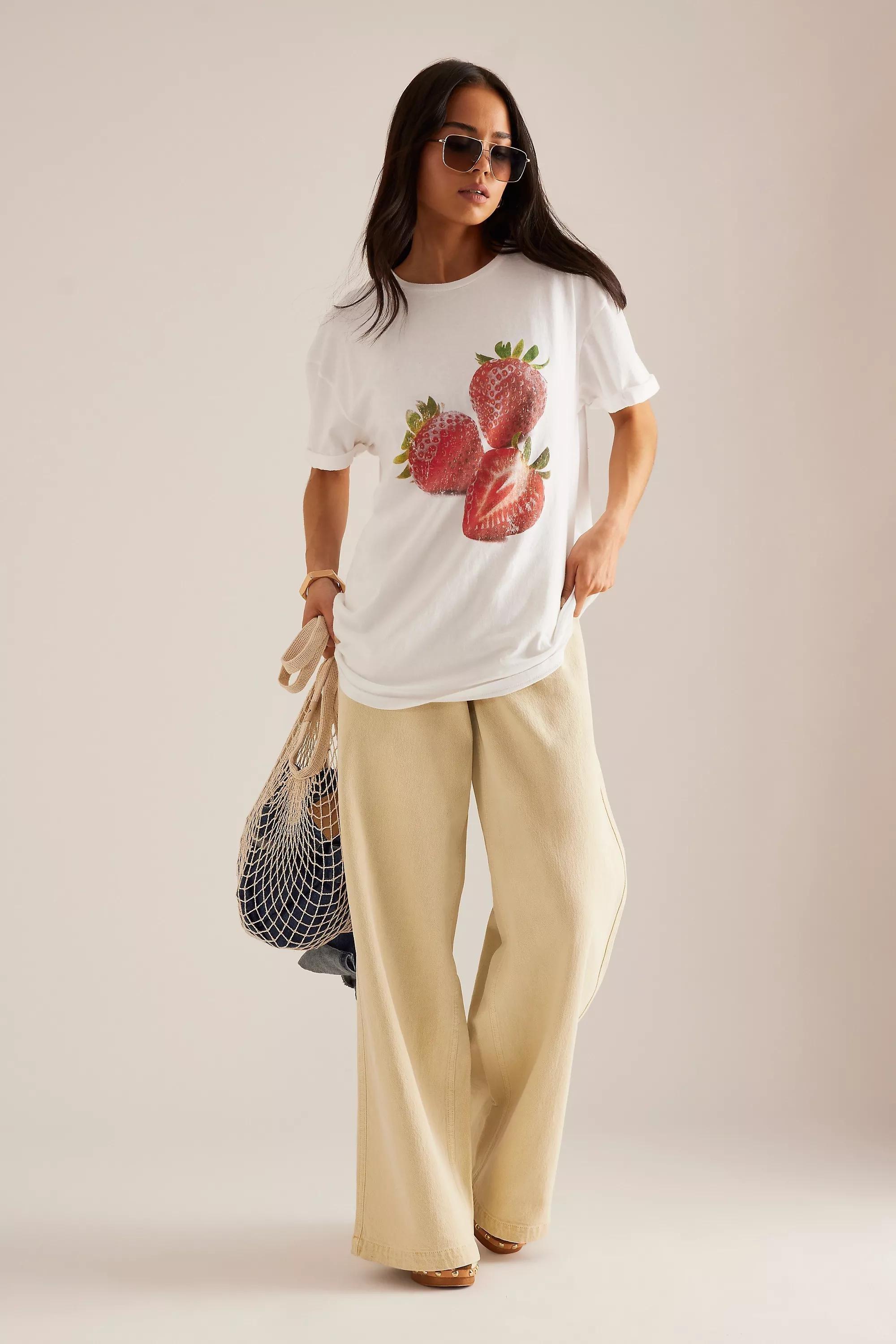 Anthropologie Checked Casual Retro T-Shirt, White, , large image number 5