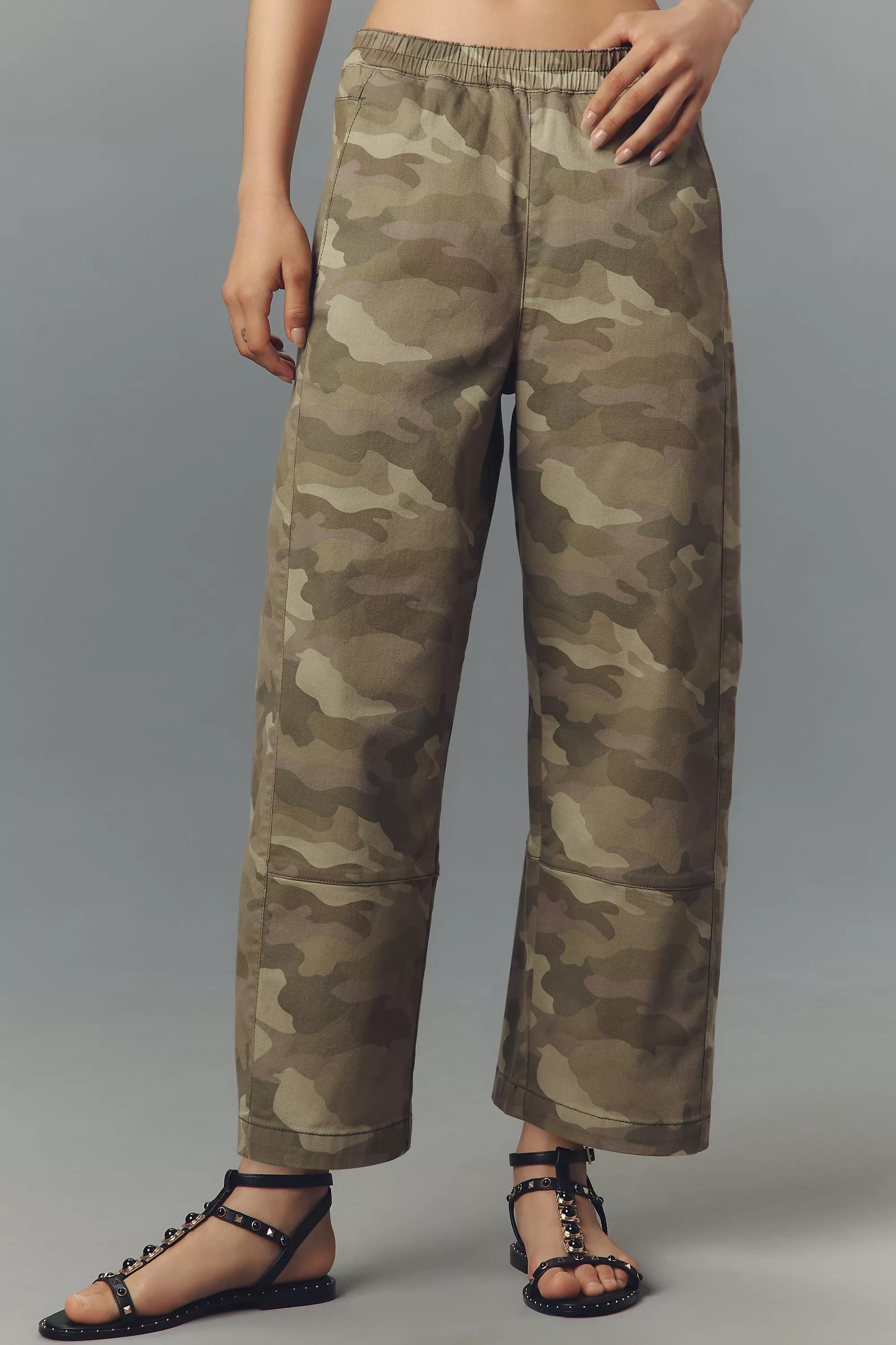 By Pilcro Relaxed Pull-On Barrel Trousers, Green, , large image number 3