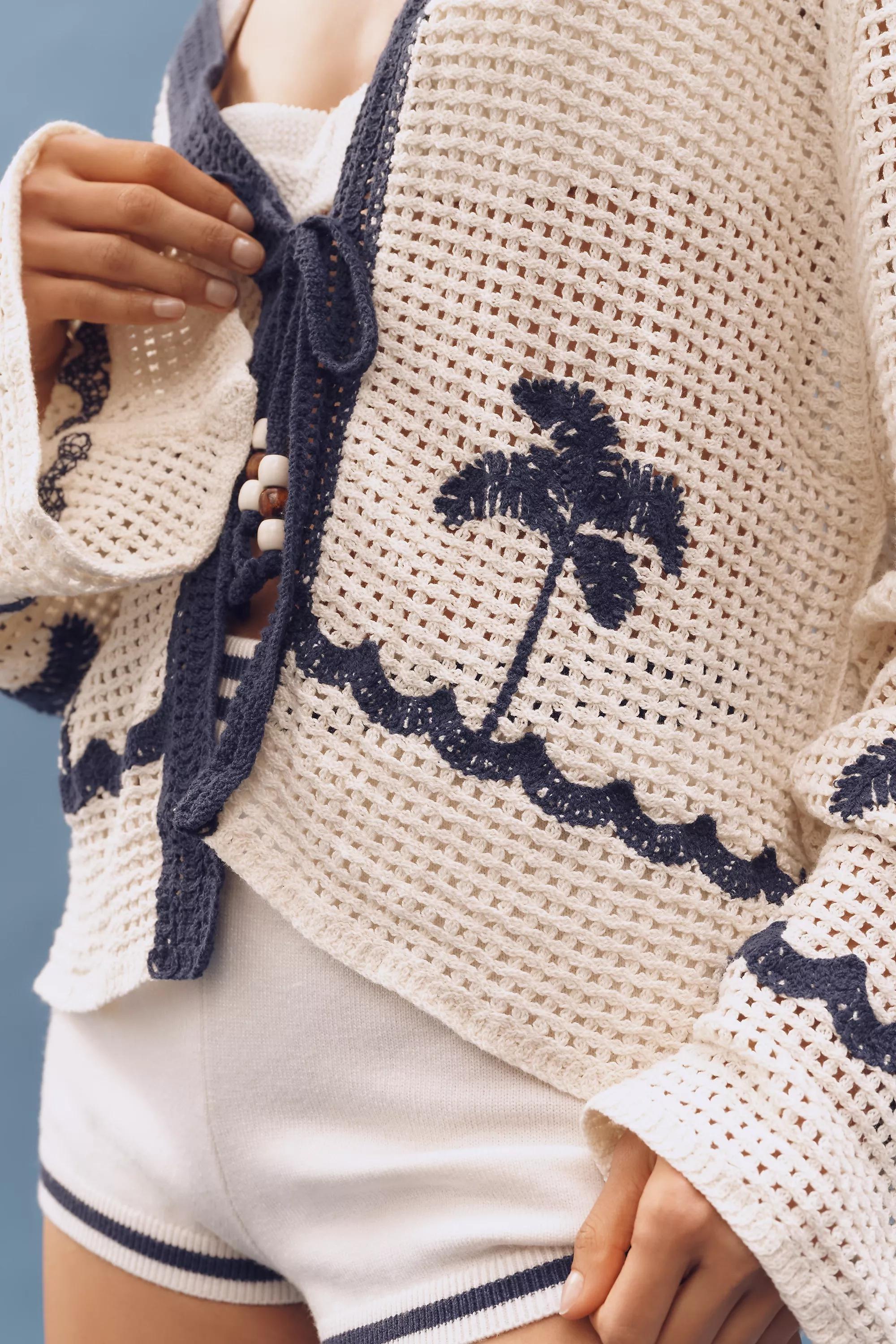 By Anthropologie Embellished Cardigan, Blue, A501_0049, large image number 2