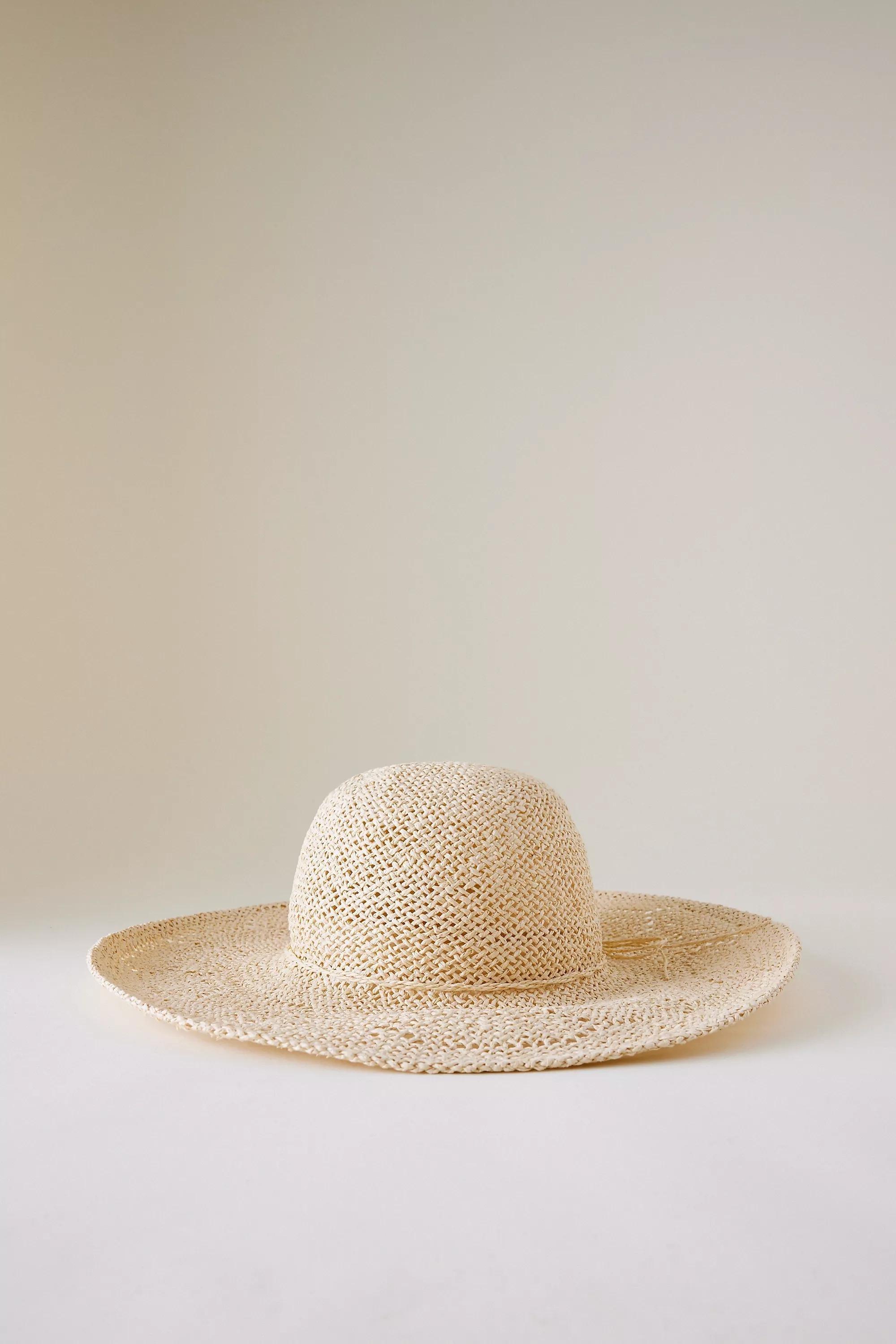 Beige Floppy Twist Straw Hat, A501_0014, large image number 0