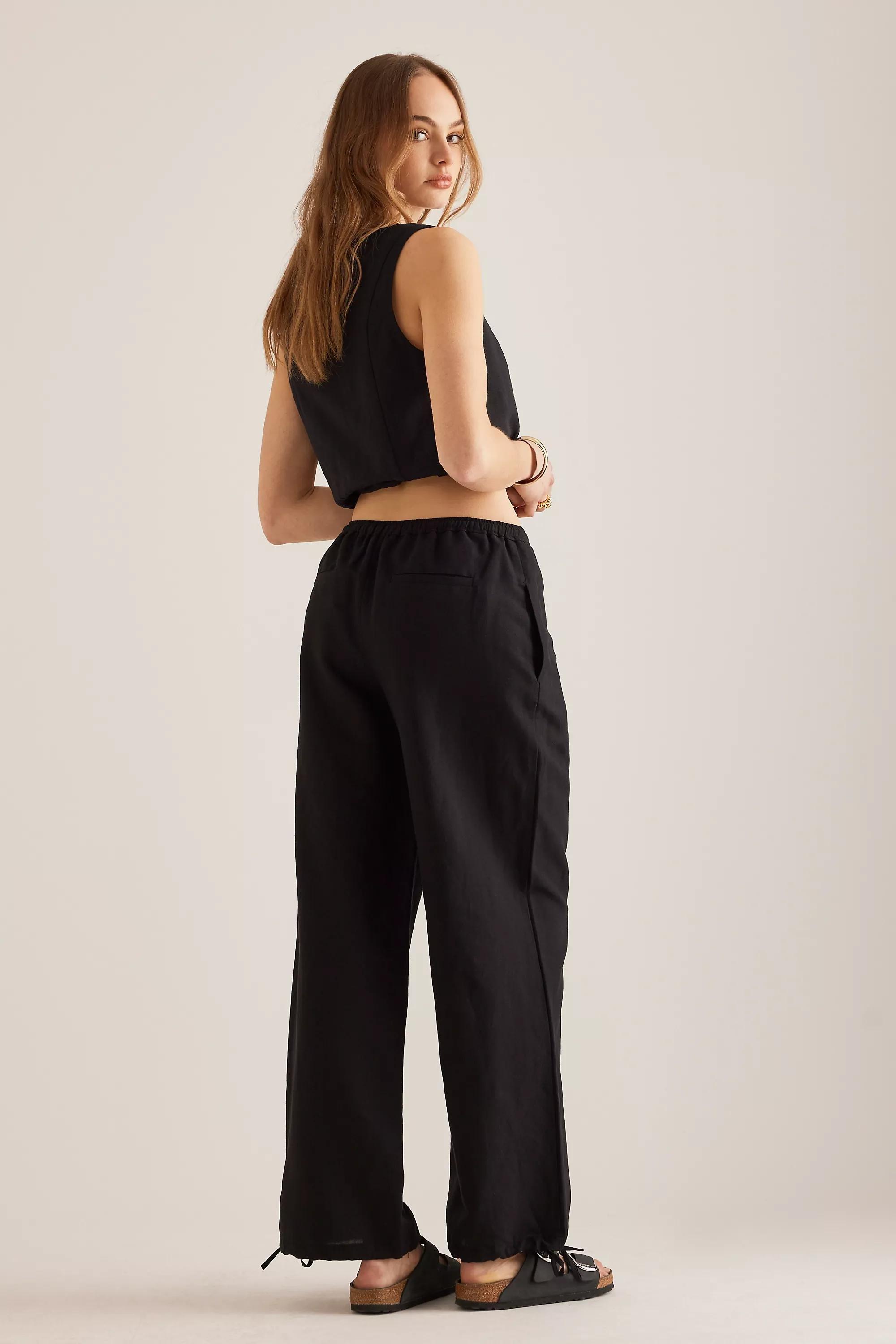 Anthropologie Plain Casual Trousers, Black, , large image number 1