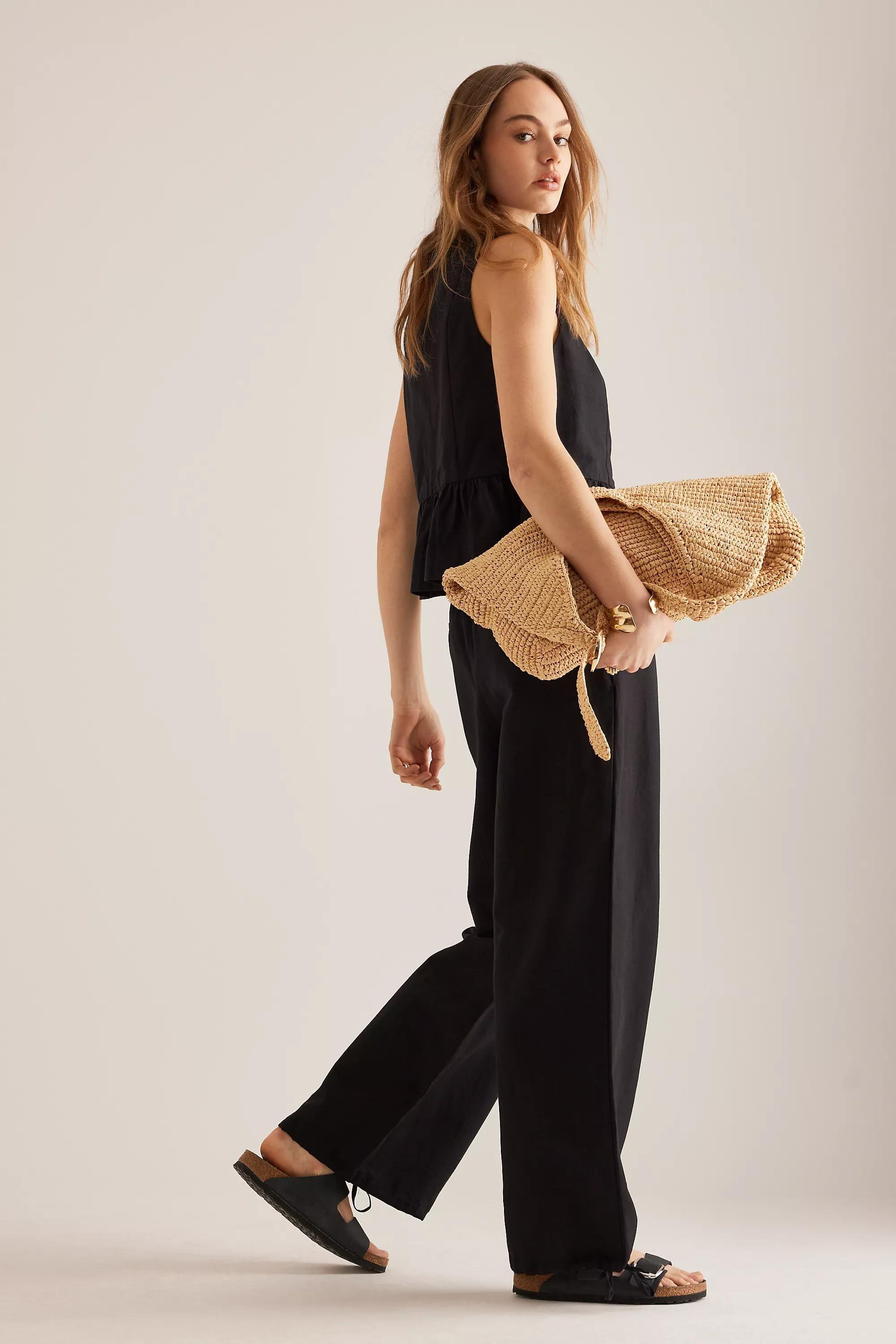 Anthropologie Plain Casual Trousers, Black, , large image number 2