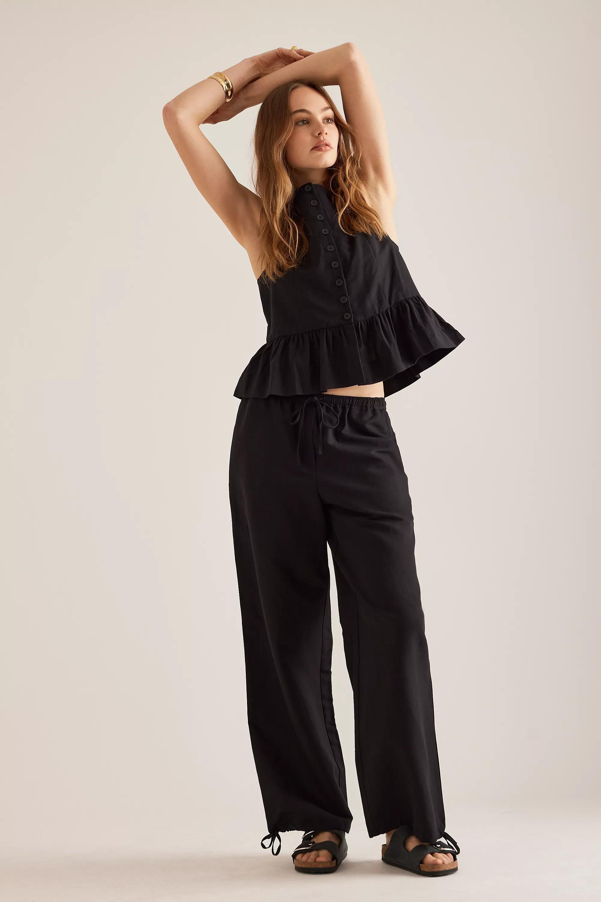 Anthropologie Plain Casual Trousers, Black, , large image number 3