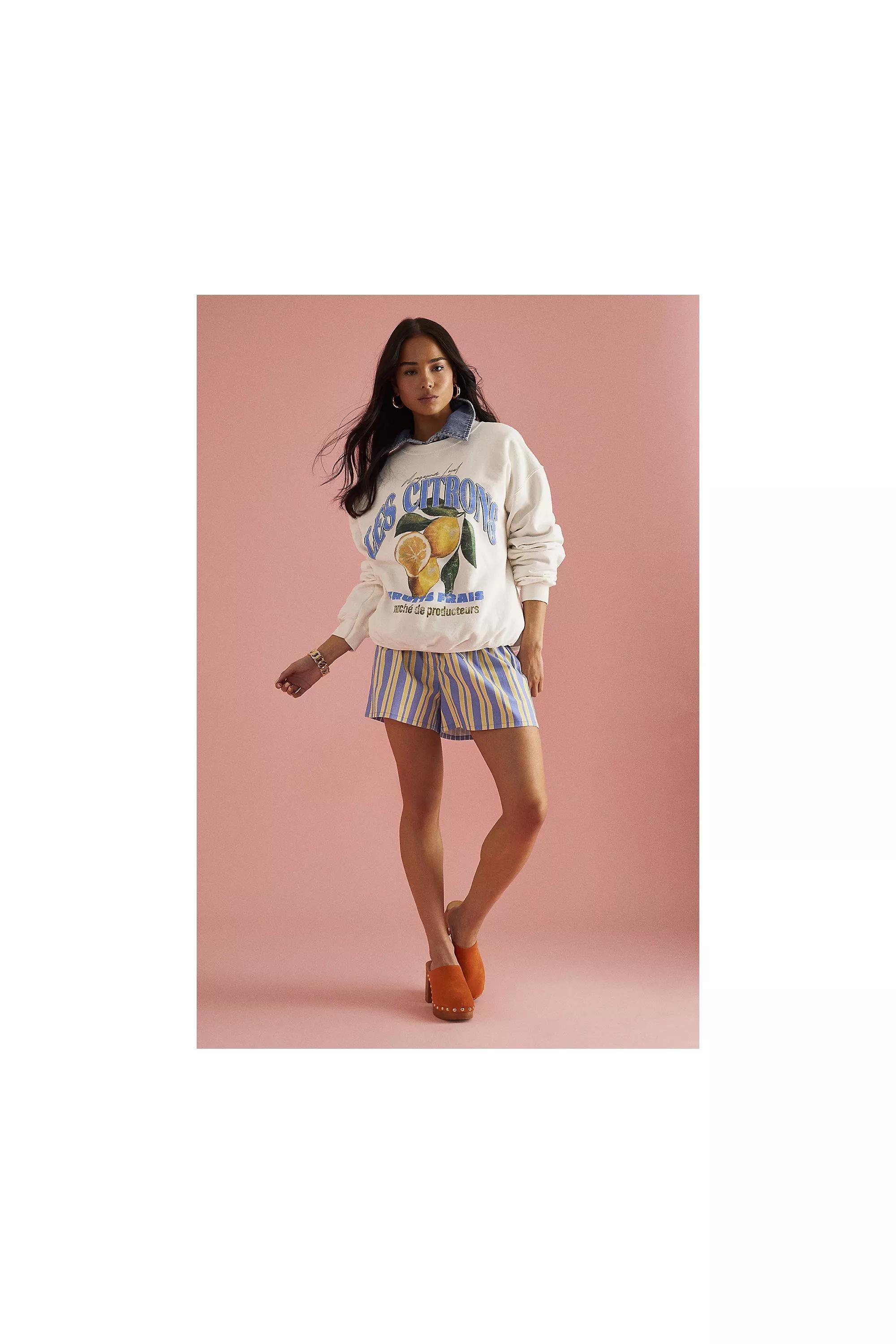By Anthropologie Les Citrons Graphic Sweatshirt, Beige, , large image number 1