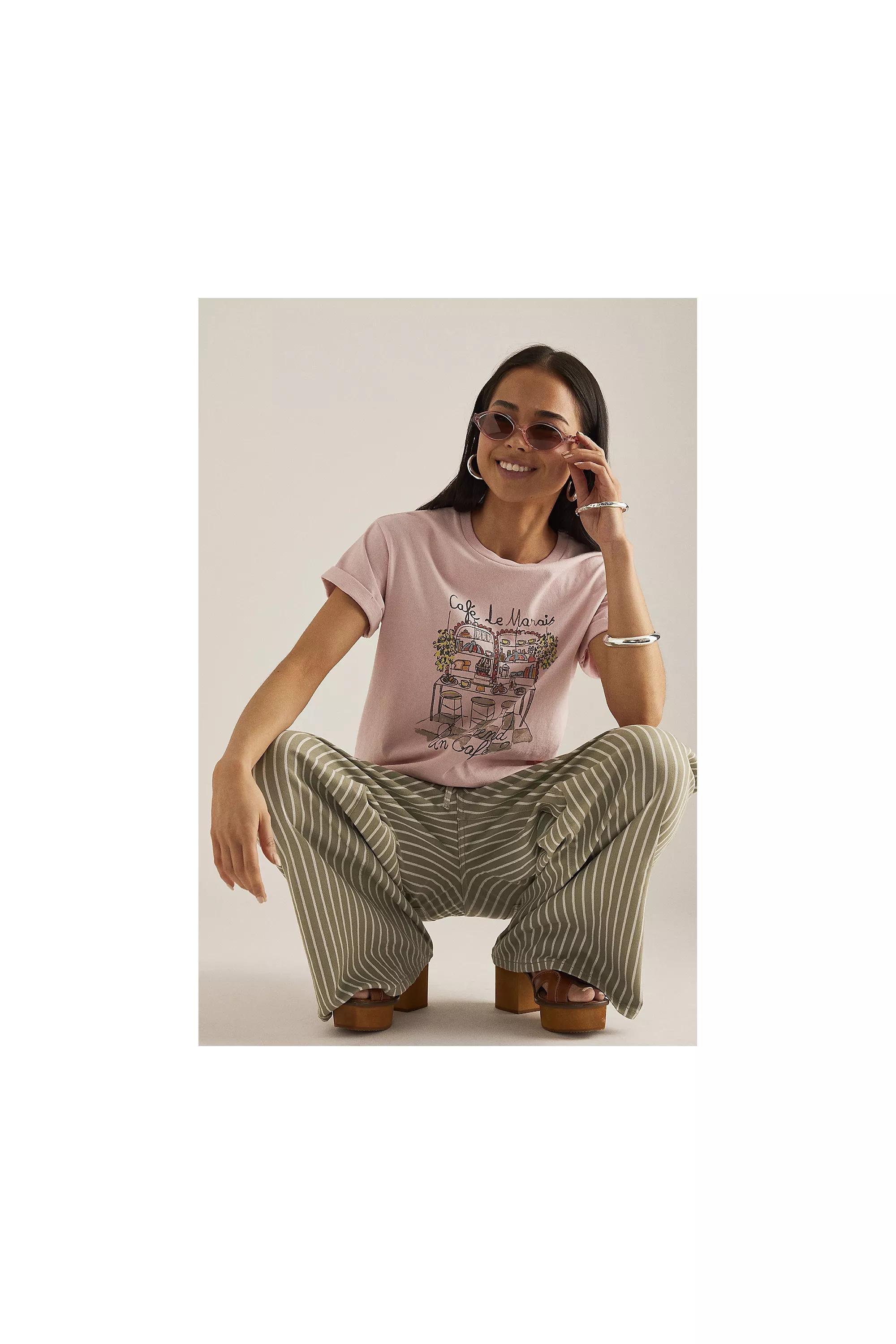 Maeve Cafe Le Marais T-Shirt, Pink, , large image number 3