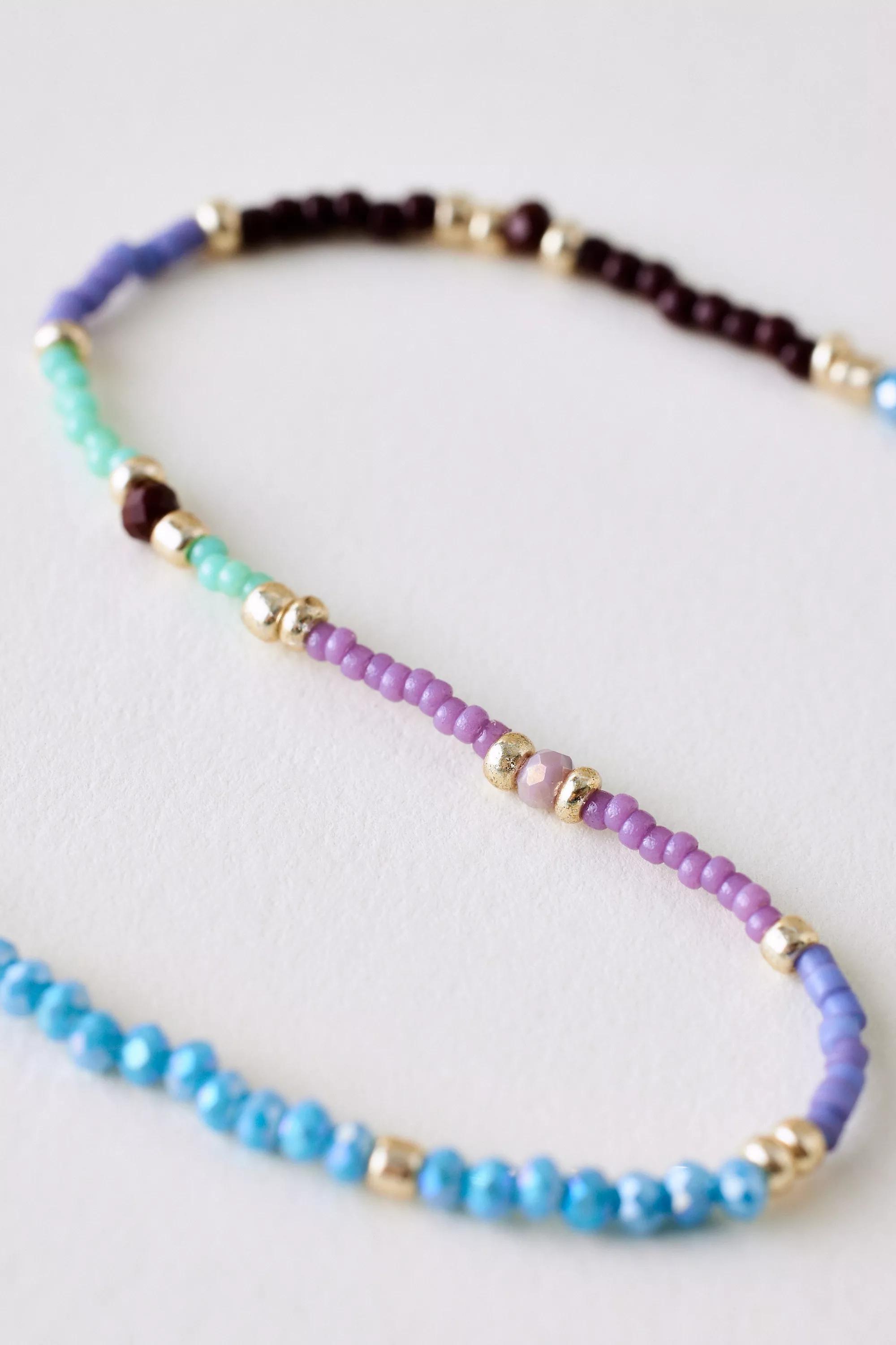 PURPLE PATTERN Beaded Bracelet, A501_0059, large image number 2