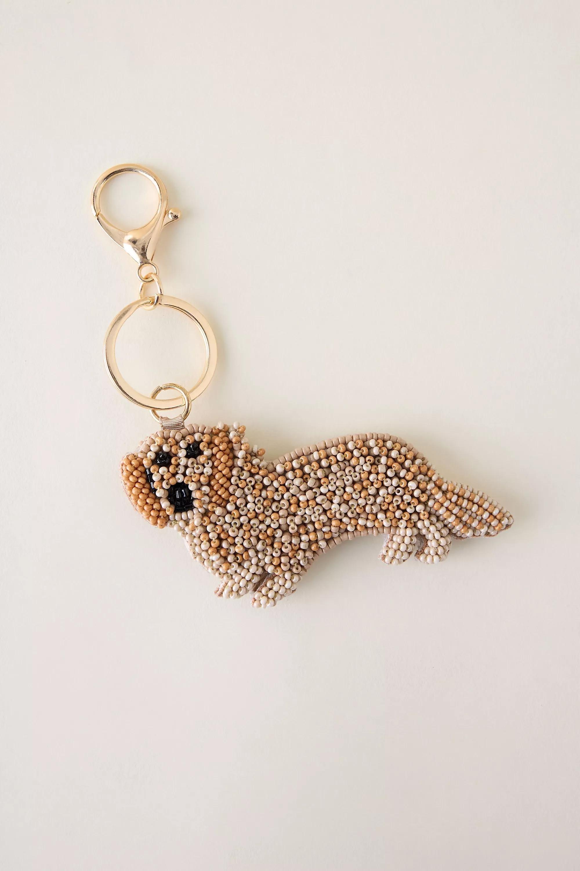 Beaded Dog Bag Charm, White, A501_0014, large image number 1