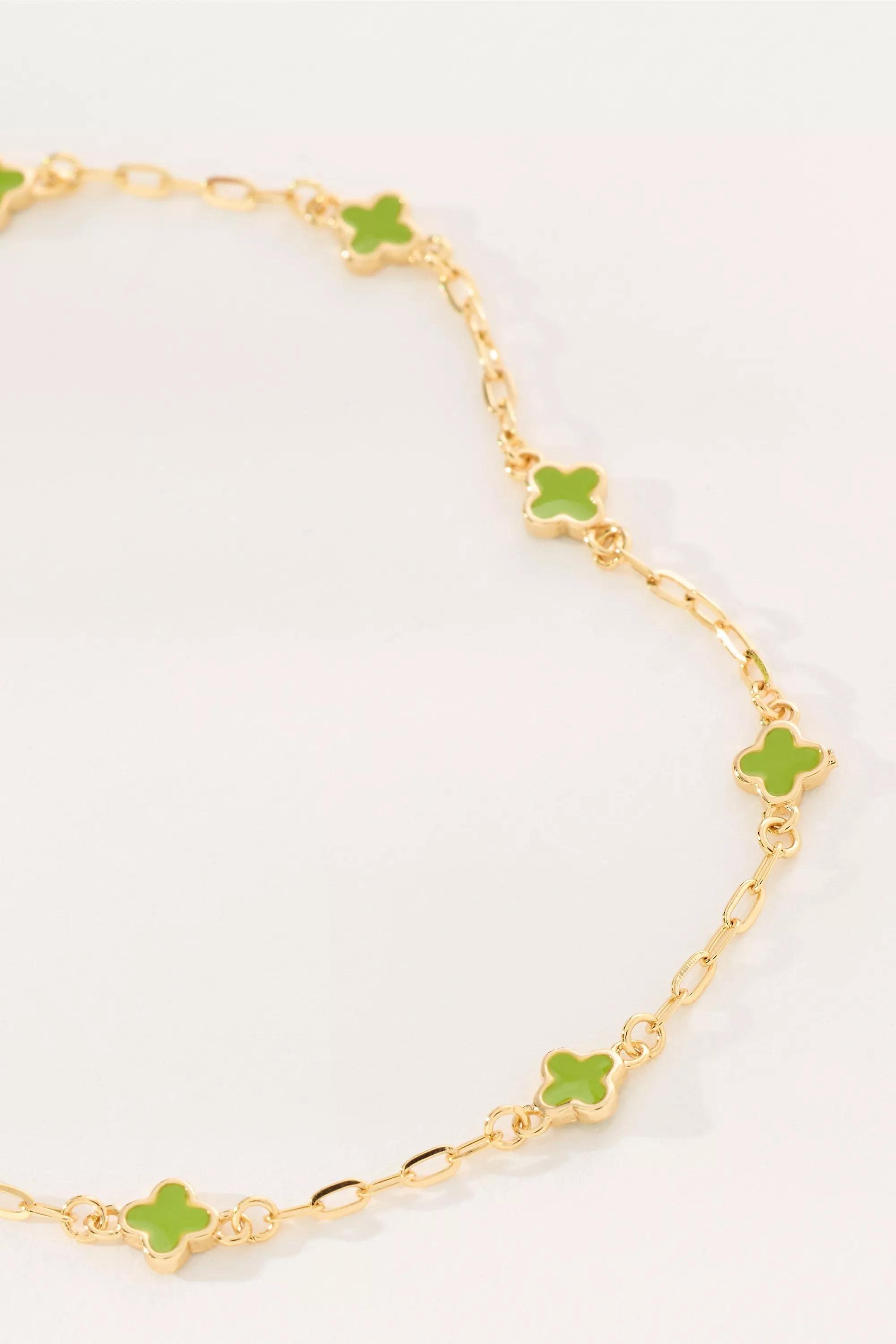 Yellow Clover Chain Wrap Bracelet, A501_0034, large image number 1