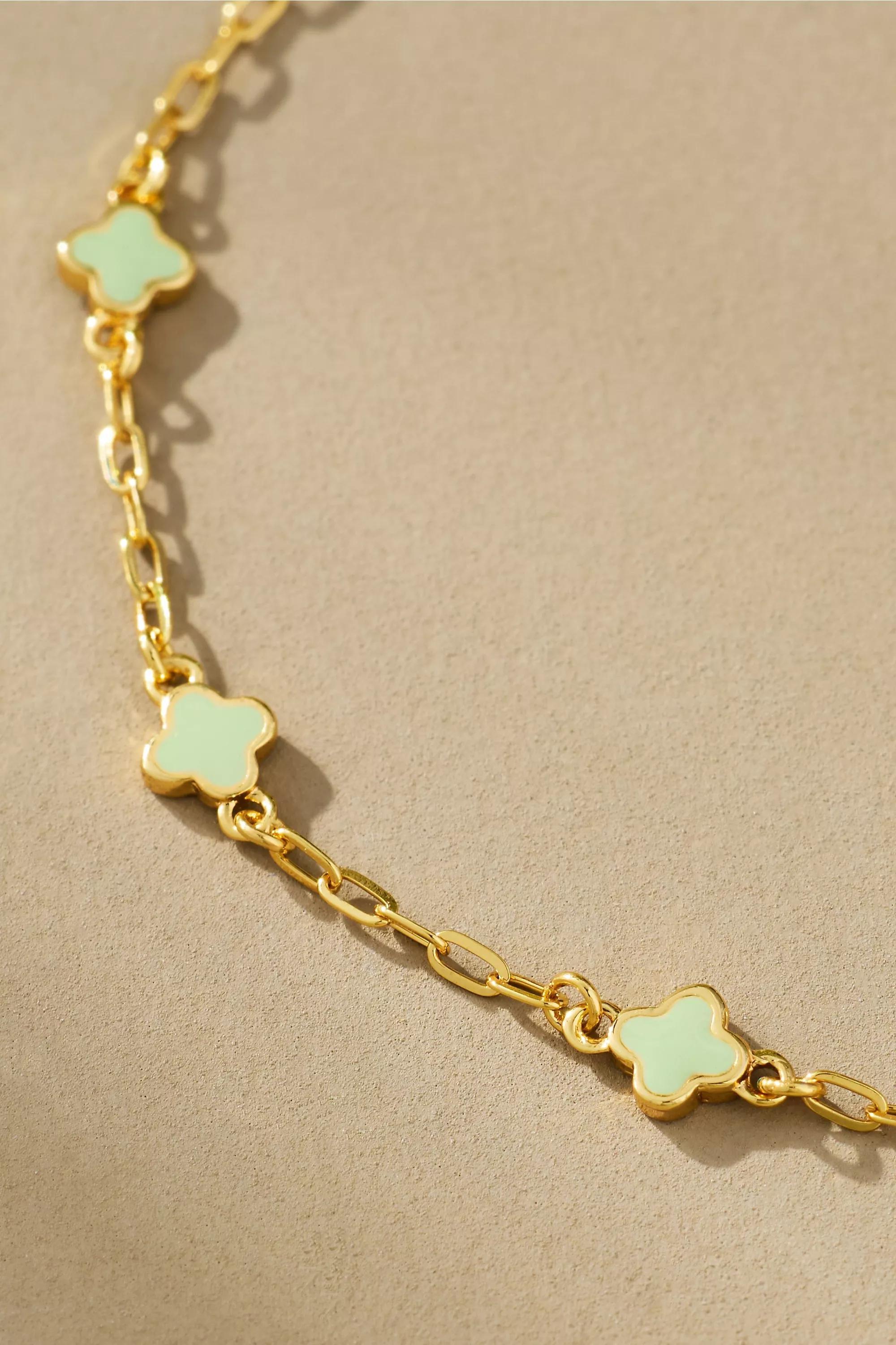 Clover Chain Wrap Bracelet, Green, A501_0098, large image number 4