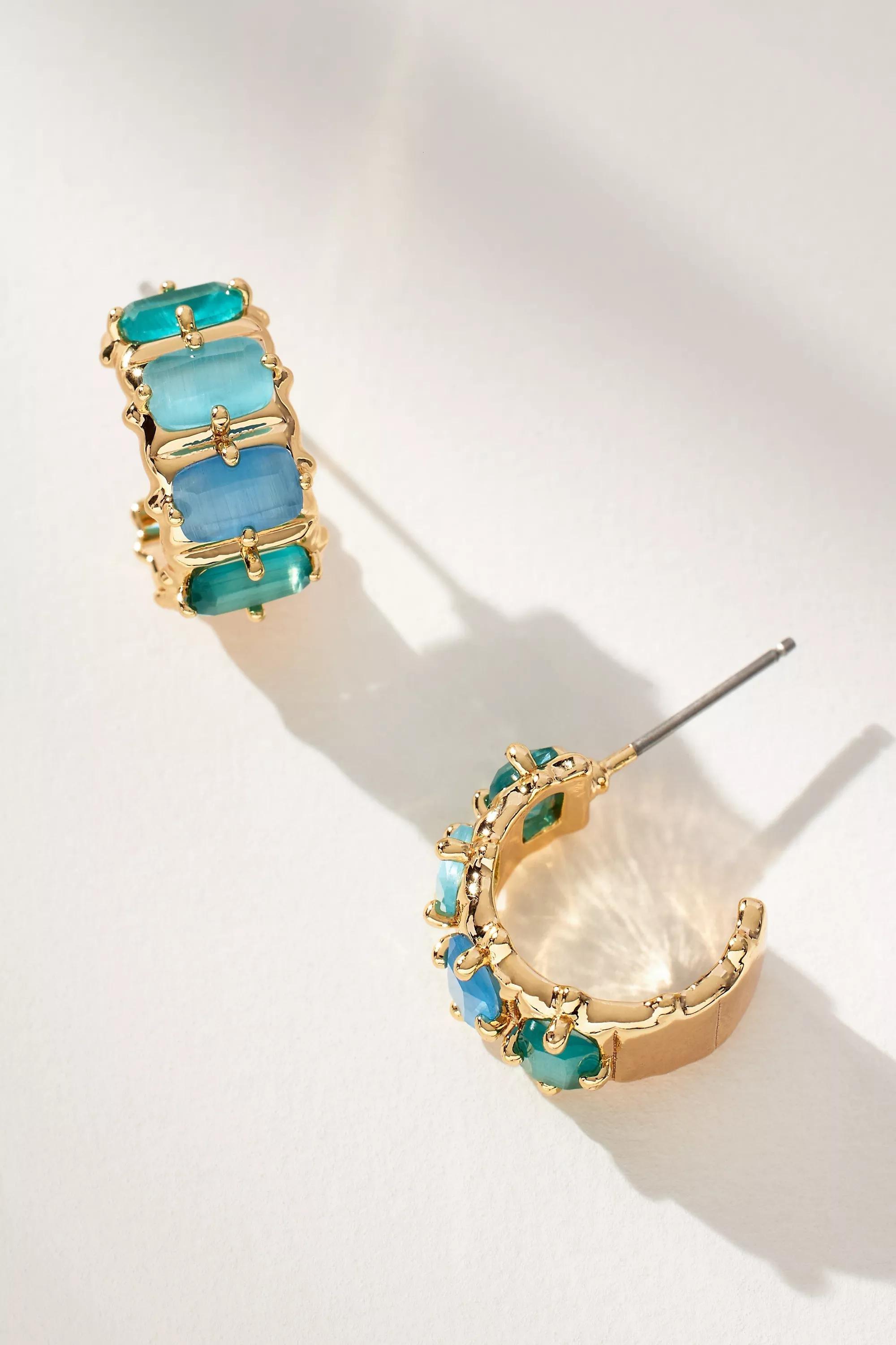 Anthropologie Earrings Hoop, Crystal, A501_0040, large image number 0