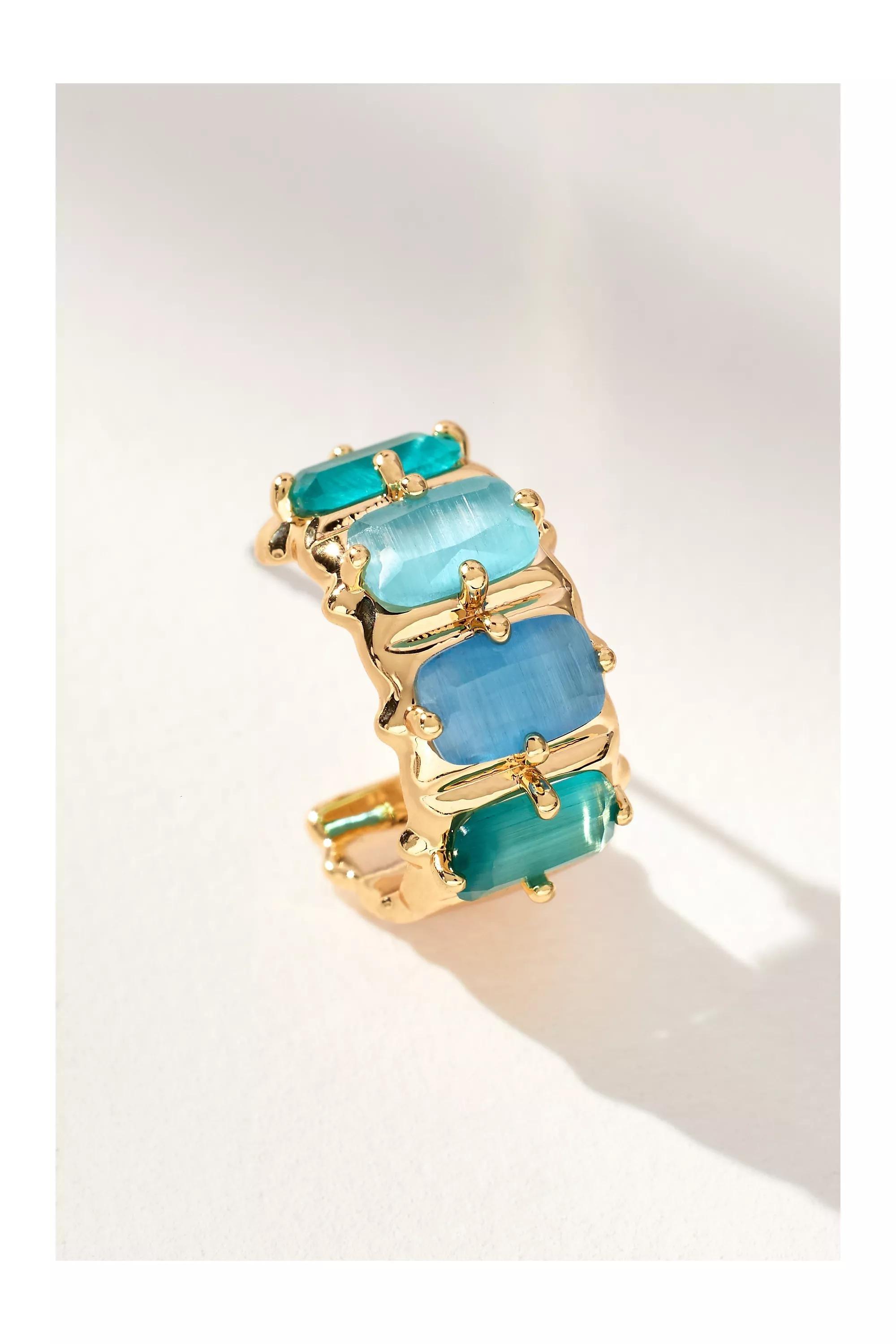 Anthropologie Earrings Hoop, Crystal, A501_0040, large image number 3