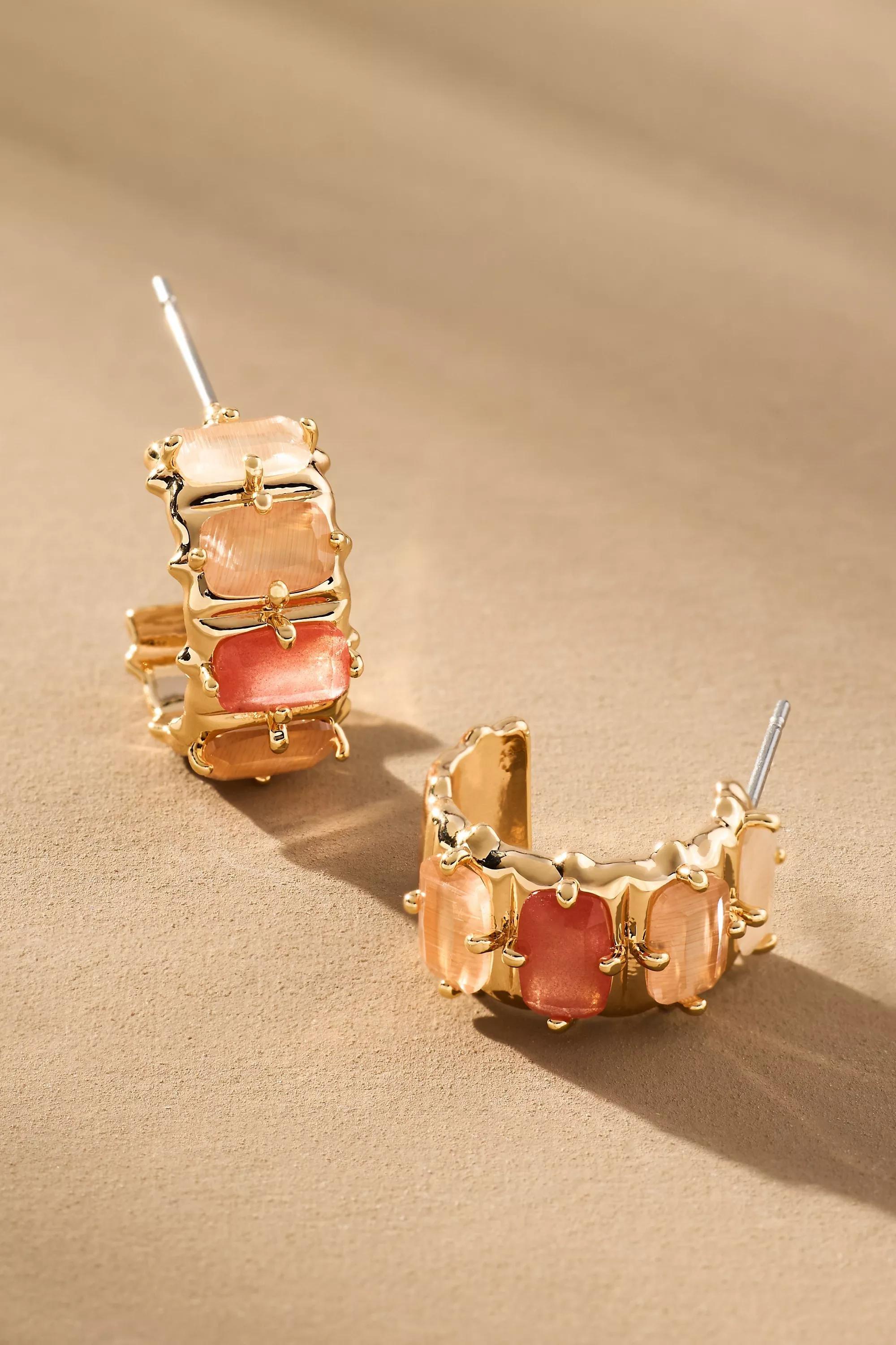 Anthropologie Earrings Hoop, Crystal, A501_0067, large image number 0