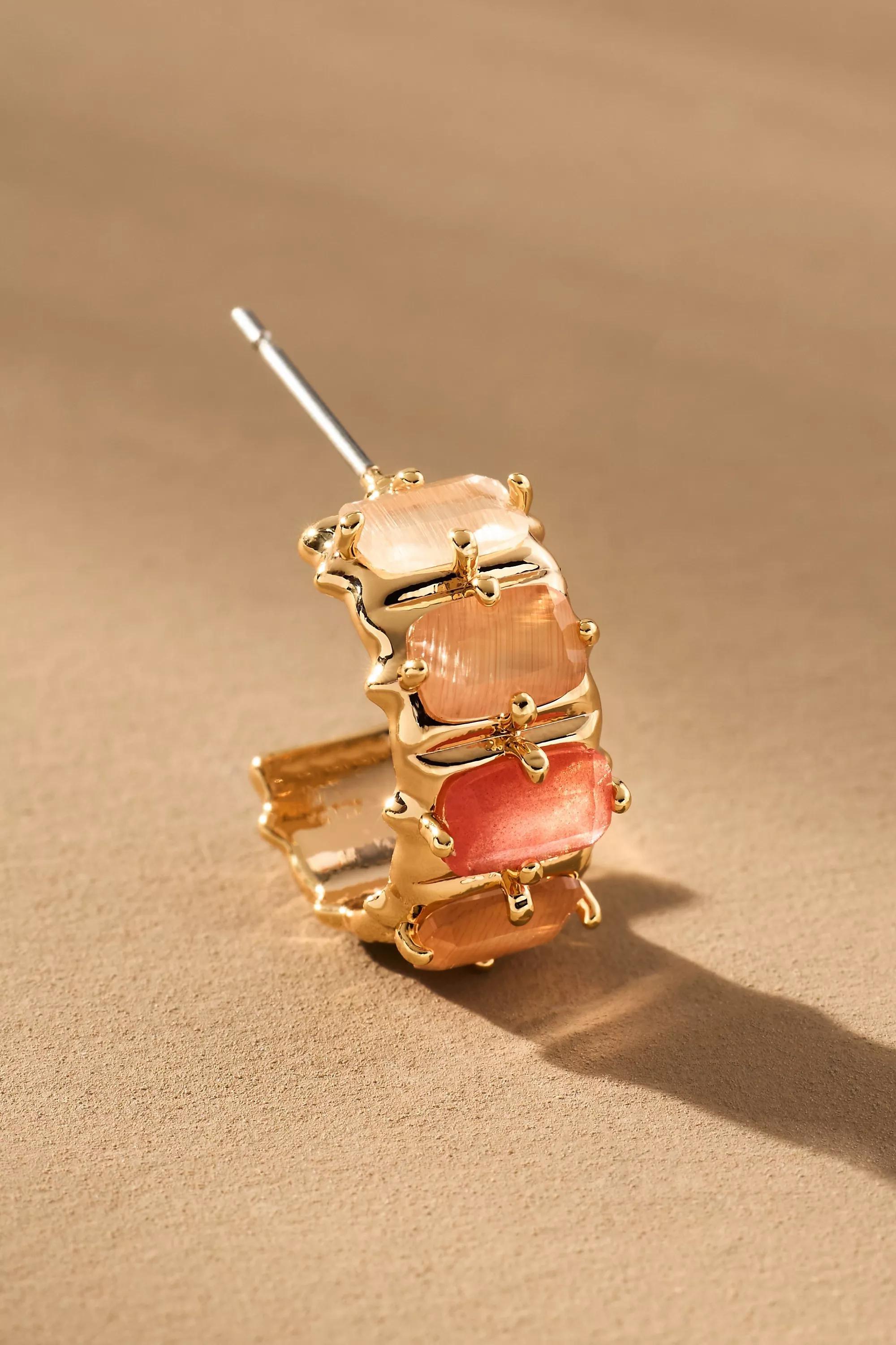 Anthropologie Earrings Hoop, Crystal, A501_0067, large image number 2