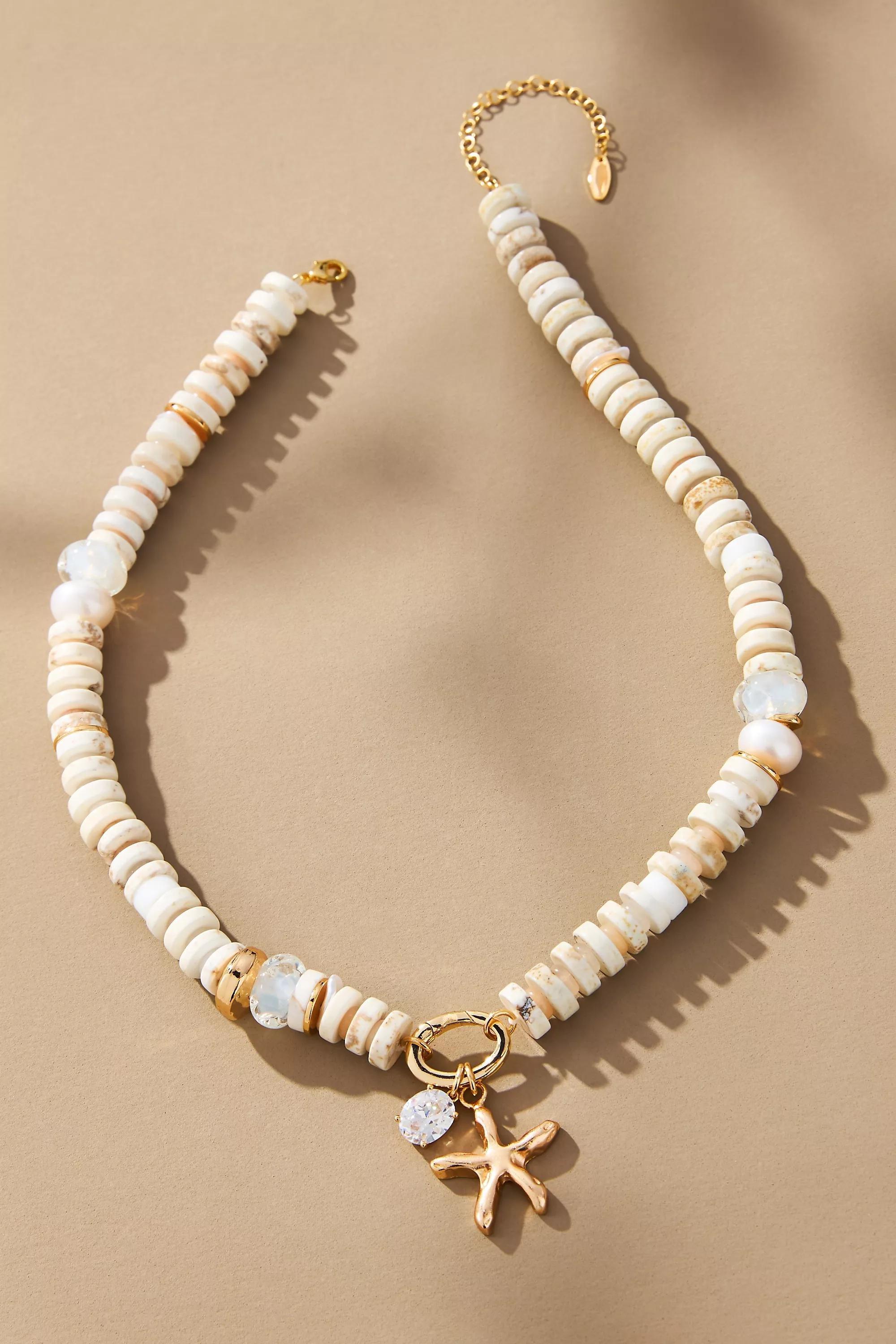 IVORY Beaded Cluster Charm Necklace, A501_0011, large image number 1