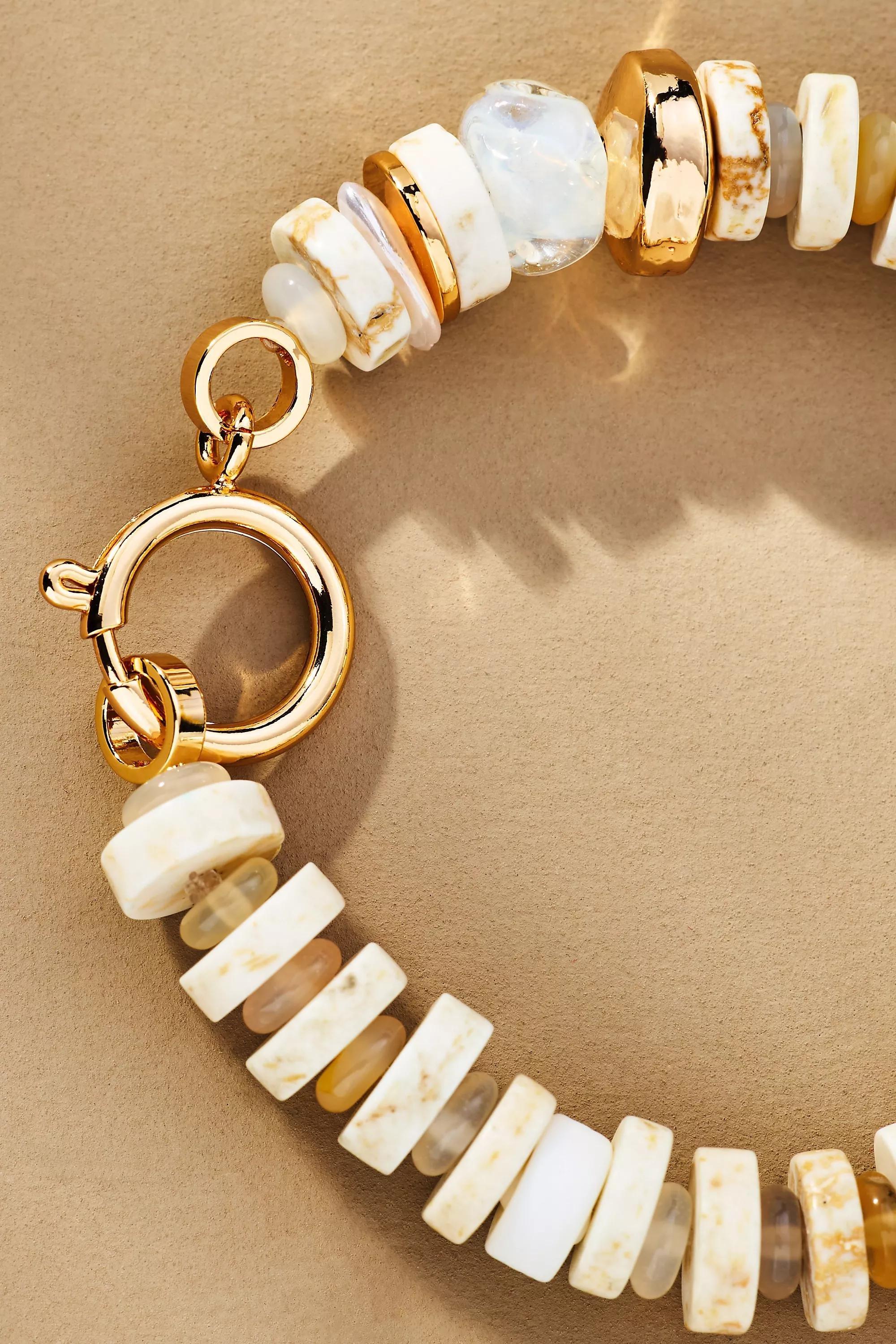WHITE Rainbow Beaded Bracelet, A501_0010, large image number 4