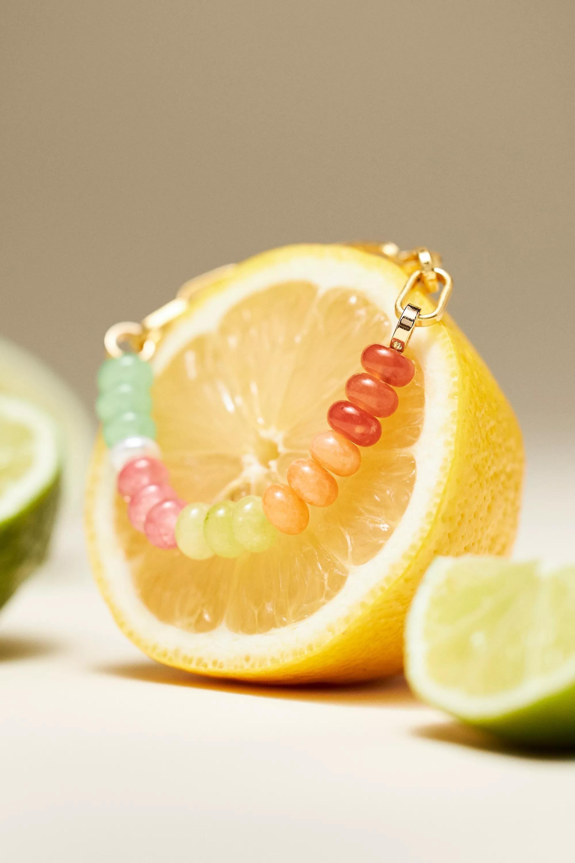 GOLD Rainbow Beaded Bracelet, A501_0070, large image number 4