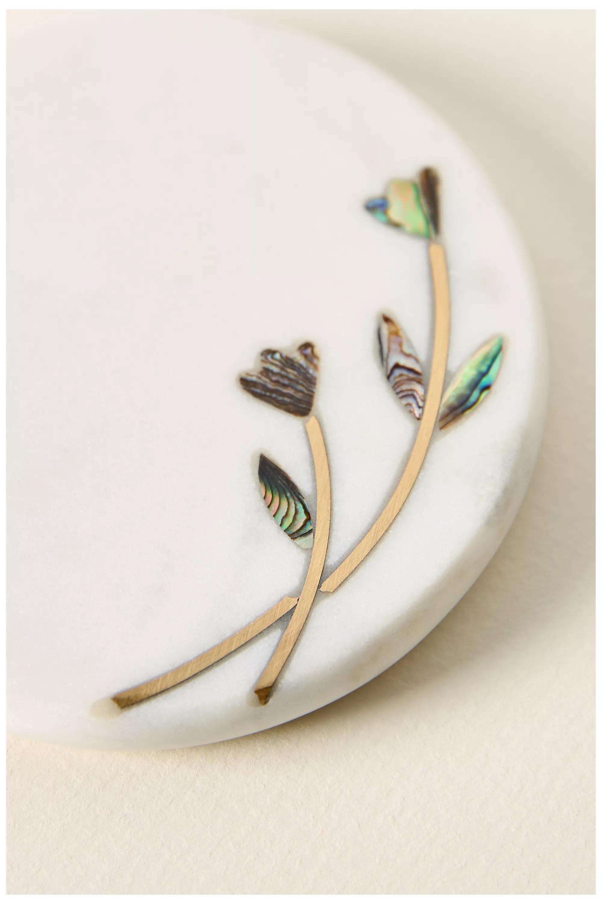 Addie Marble Coaster, White, White, medium