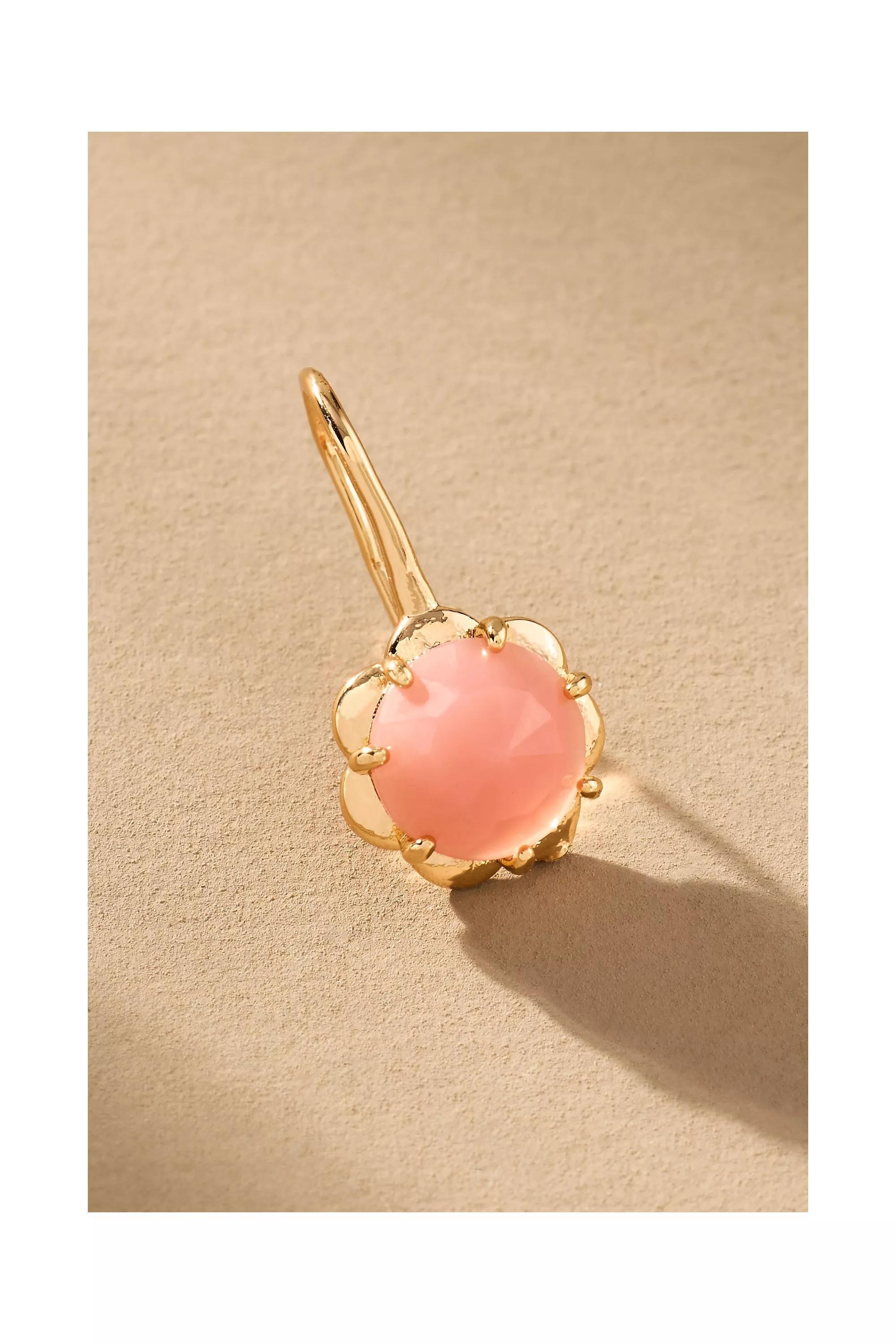 PINK Stone Fishhook Drop Earrings, A501_0066, large image number 3