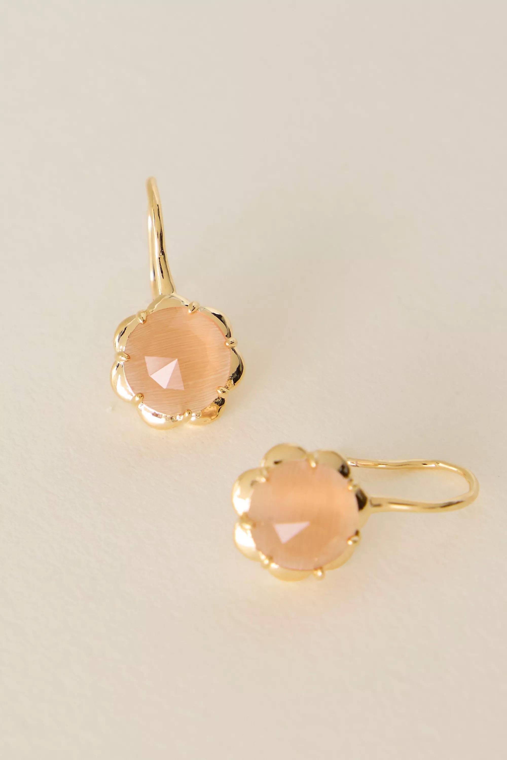 Stone Fishhook Drop Earrings, Pink, A501_0080, large image number 3