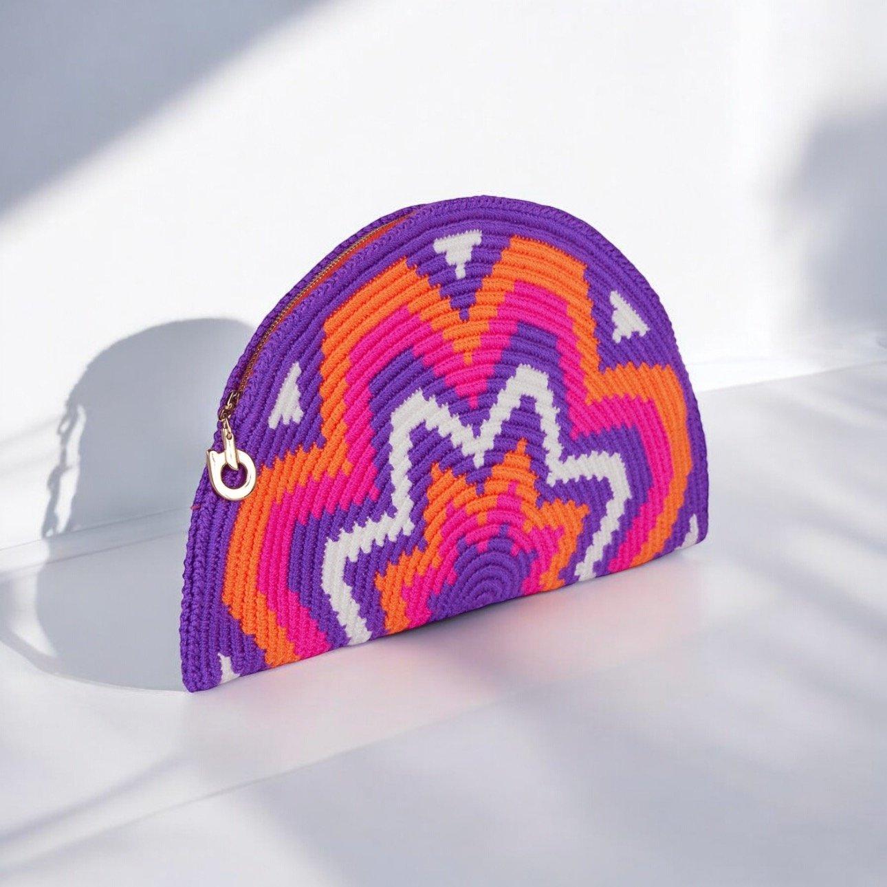 Handwoven Geometric Clutch, Multicolour, A538_MULT, large image number 2